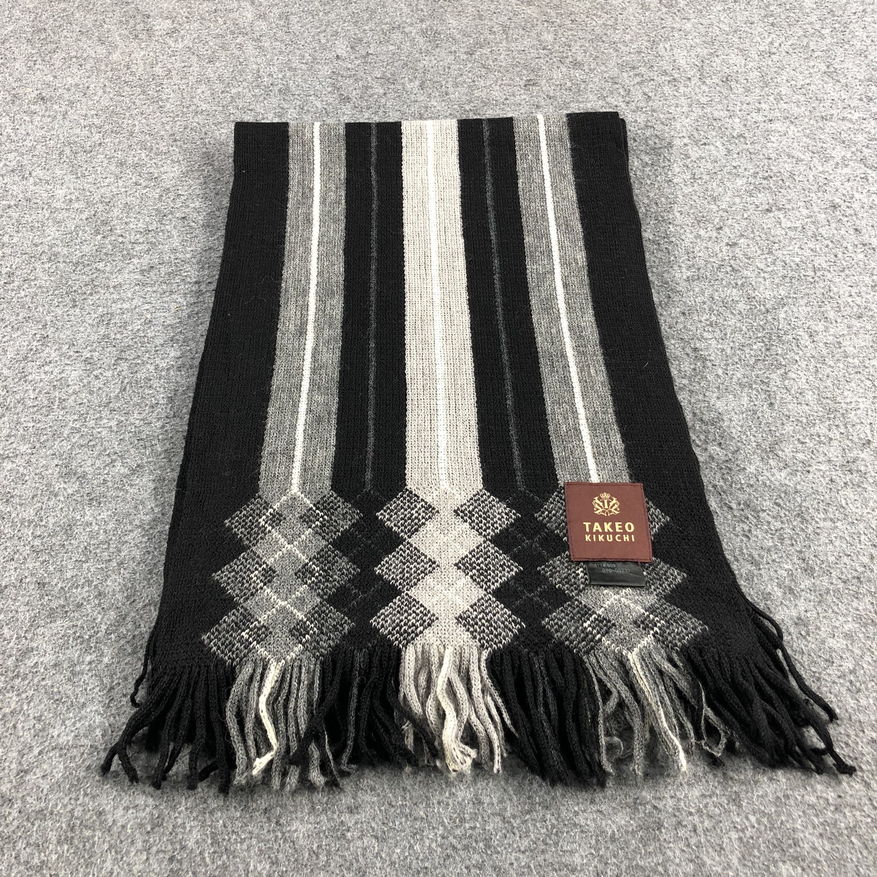 Takeo Kikuchi Takeo Kikuchi Argyle Wool Scarf Muffler V959 Size ONE SIZE - 2 Thumbnail