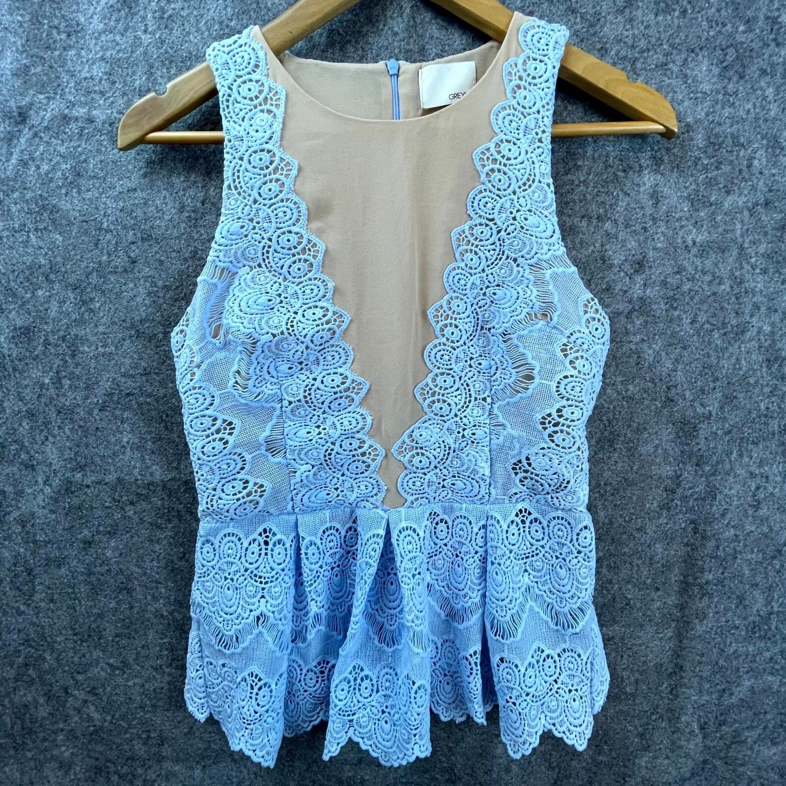 Anthropologie Greylin Peplum Top Womens Small Floral Lace Coquette Fairy Size S / US 4 / IT 40 - 1 Thumbnail