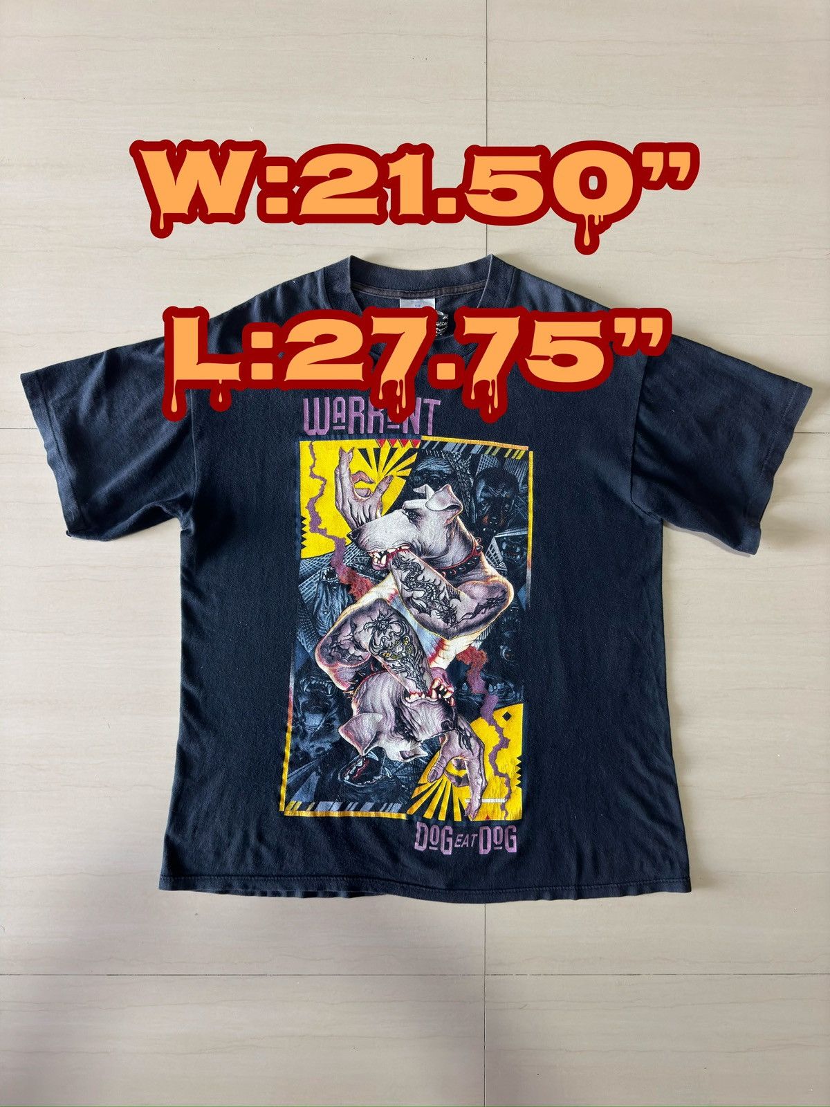 1992-1993 Warrant Dog Eat Dog World Tour 90s Brockum Shirt