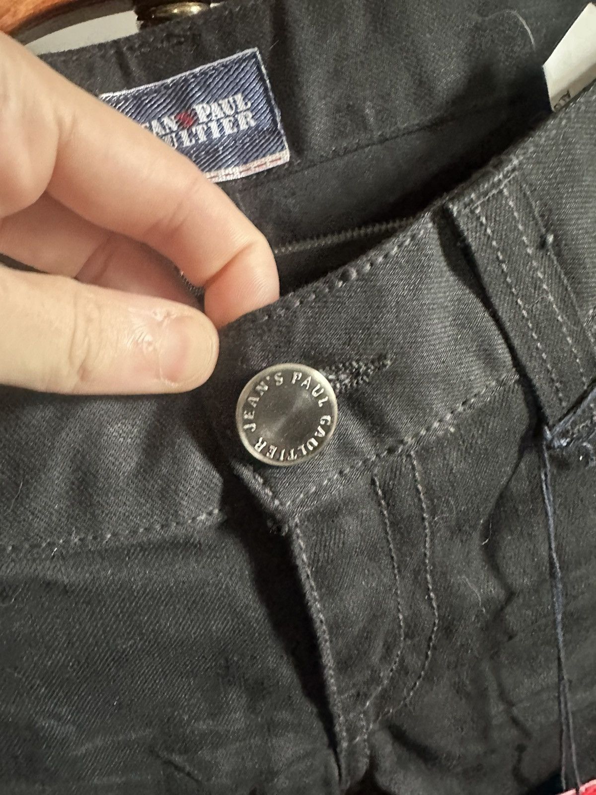 Jean Paul Gaultier Vintage studded flared black denim jeans NWT Size 31" - 4 Thumbnail