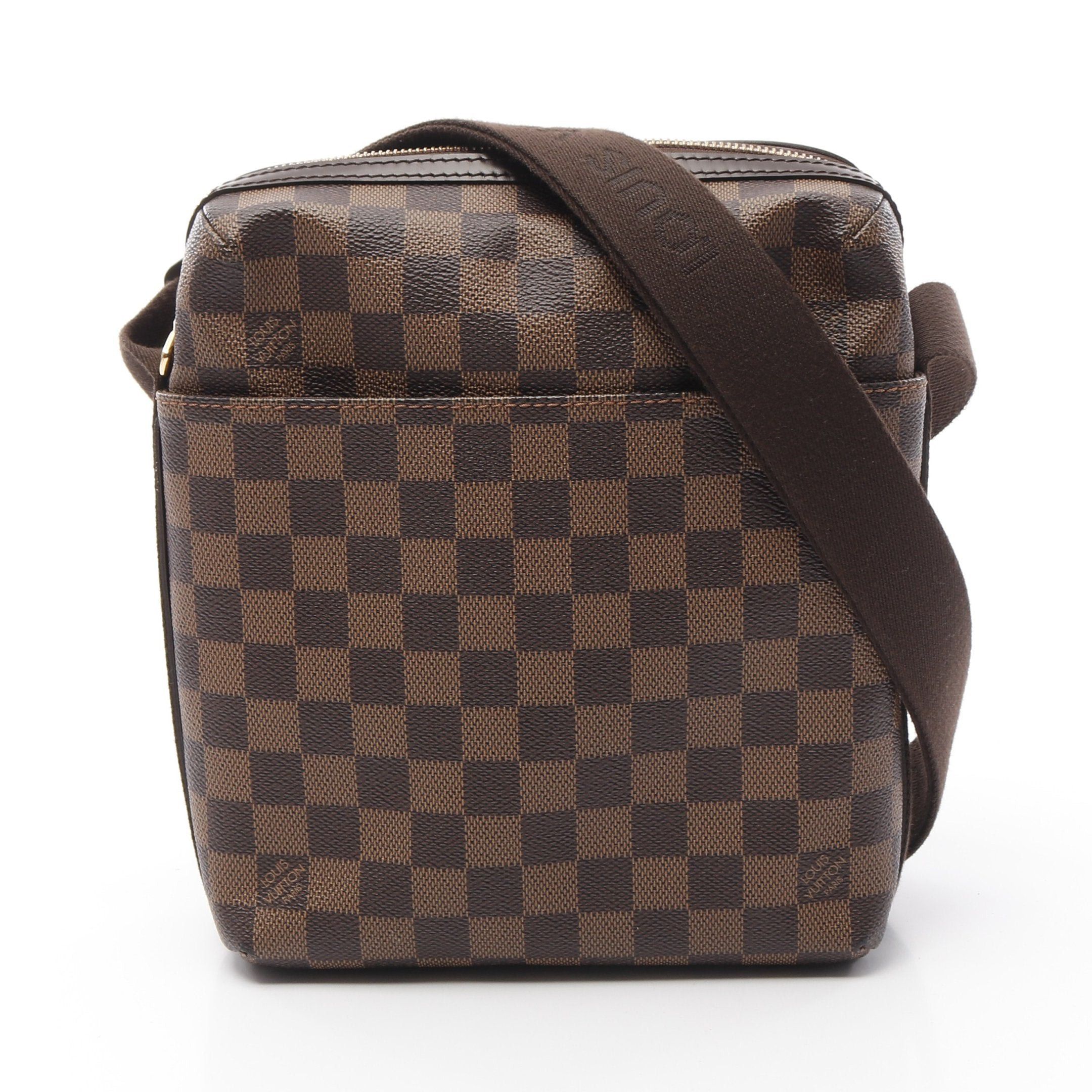 Louis Vuitton Trotabourg Damier Ebene Shoulder Bag Leather Brown