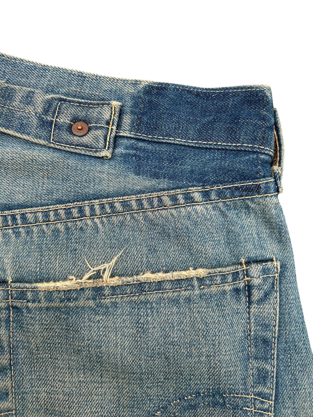Kapital Buckle Back Vintage Levis Big E Selvedge Rusty Denim Jeans Size US 32 / EU 48 - 15 Thumbnail