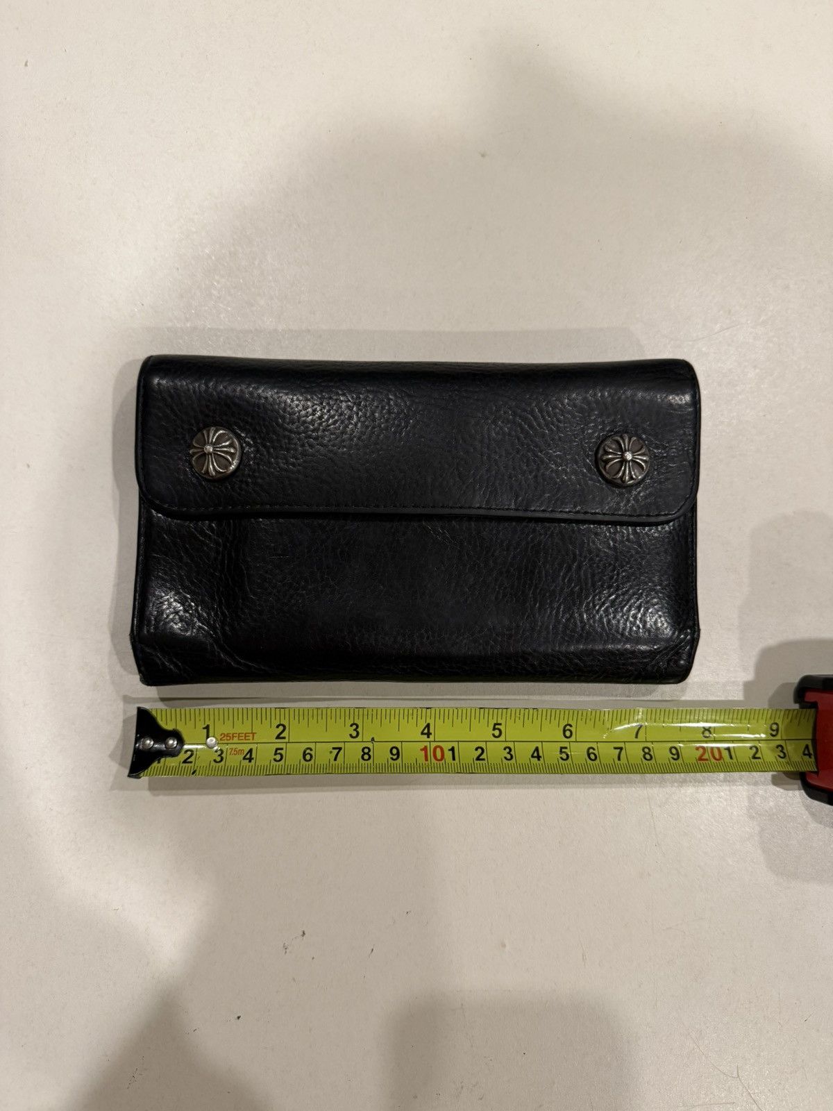Chrome Hearts Chrome Hearts Black Leather Wave Wallet Silver Cross Balls Size ONE SIZE - 16 Thumbnail