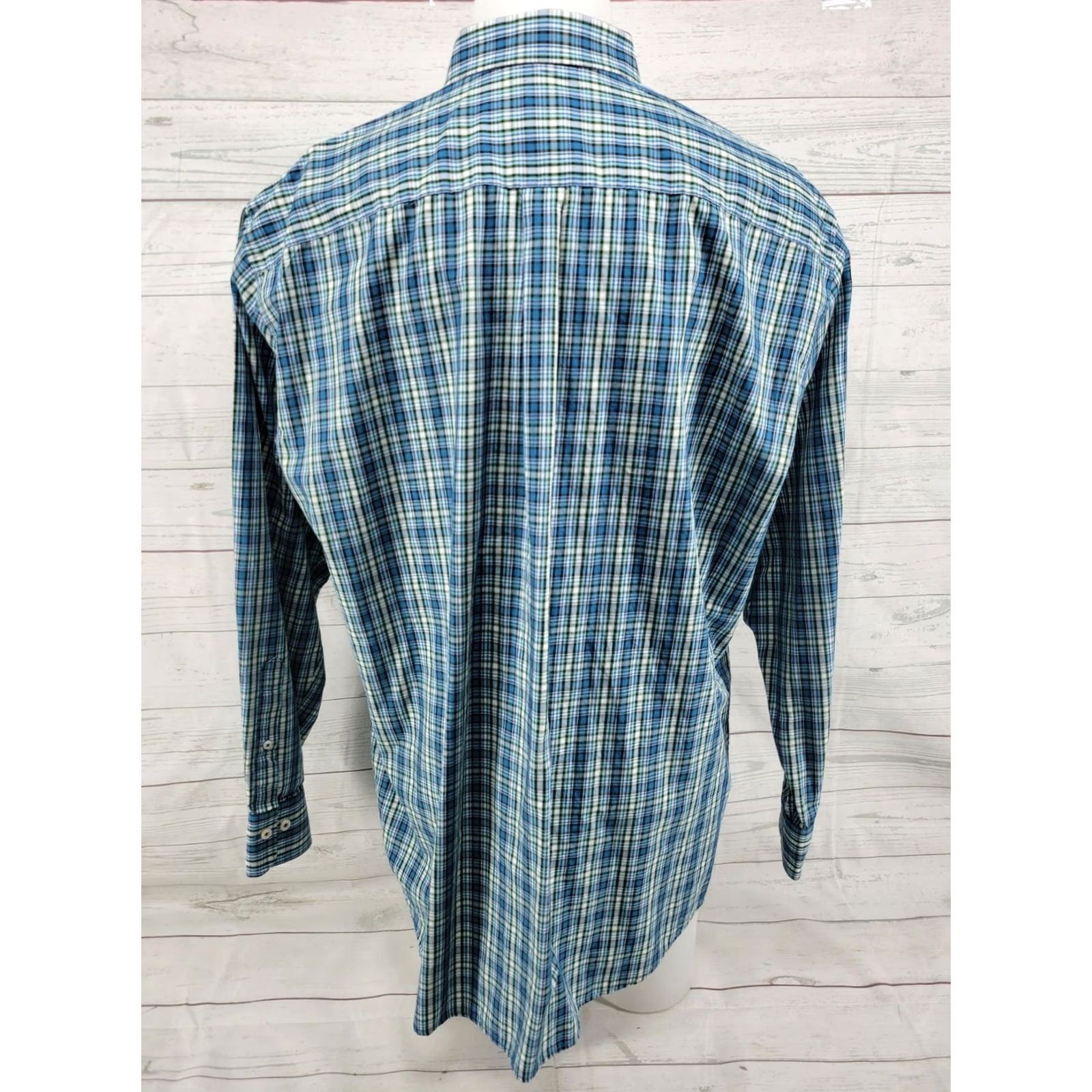 Peter Millar VINTAGE Peter Millar Long Sleeved Button Up Shirt Blue Plaid XXL Size US XXL / EU 58 / 5 - 6 Thumbnail