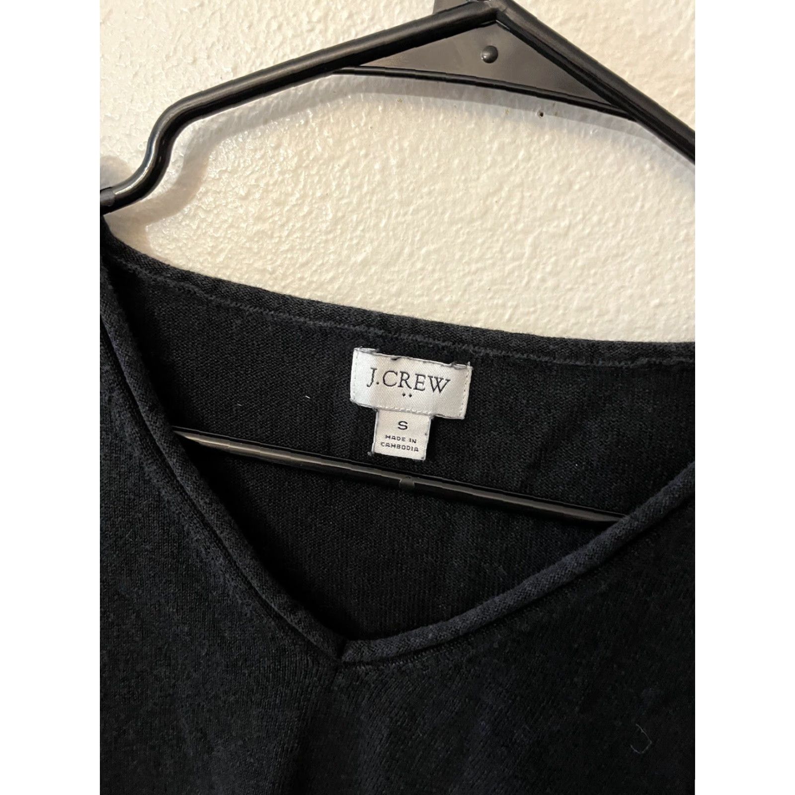 J.Crew VINTAGE J.CREW Women's Tunic Sweater Long Sleeve V-Neck Button Linen Blend Size S Black Classic All Seasons Size S / US 4 / IT 40 - 3 Thumbnail