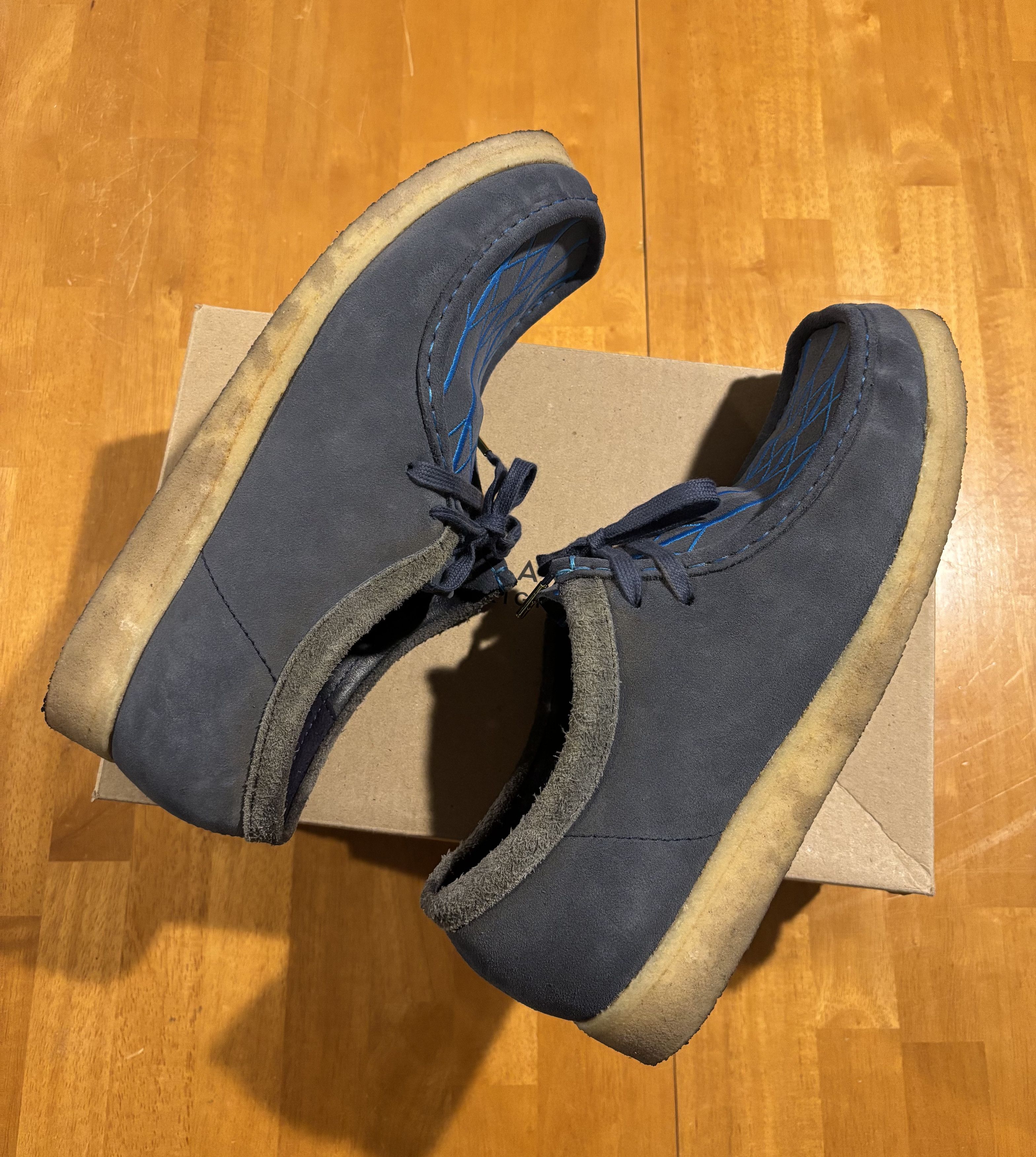 BetterTM × Clarks × Nepenthes 2023 Re-Purposed Gate Blue Suede Wallabees Size US 12 / EU 45 - 5 Thumbnail