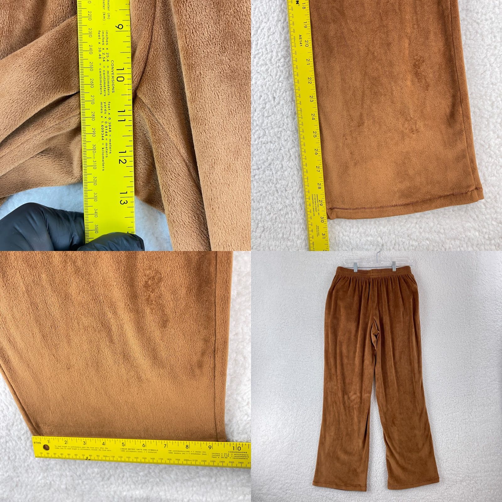 SKIMS SKIMS Brown Velour Track Style Pants Womens Medium Pull On Wide-Leg Stretch Casual Size 32" / US 10 / IT 46 - 8 Thumbnail