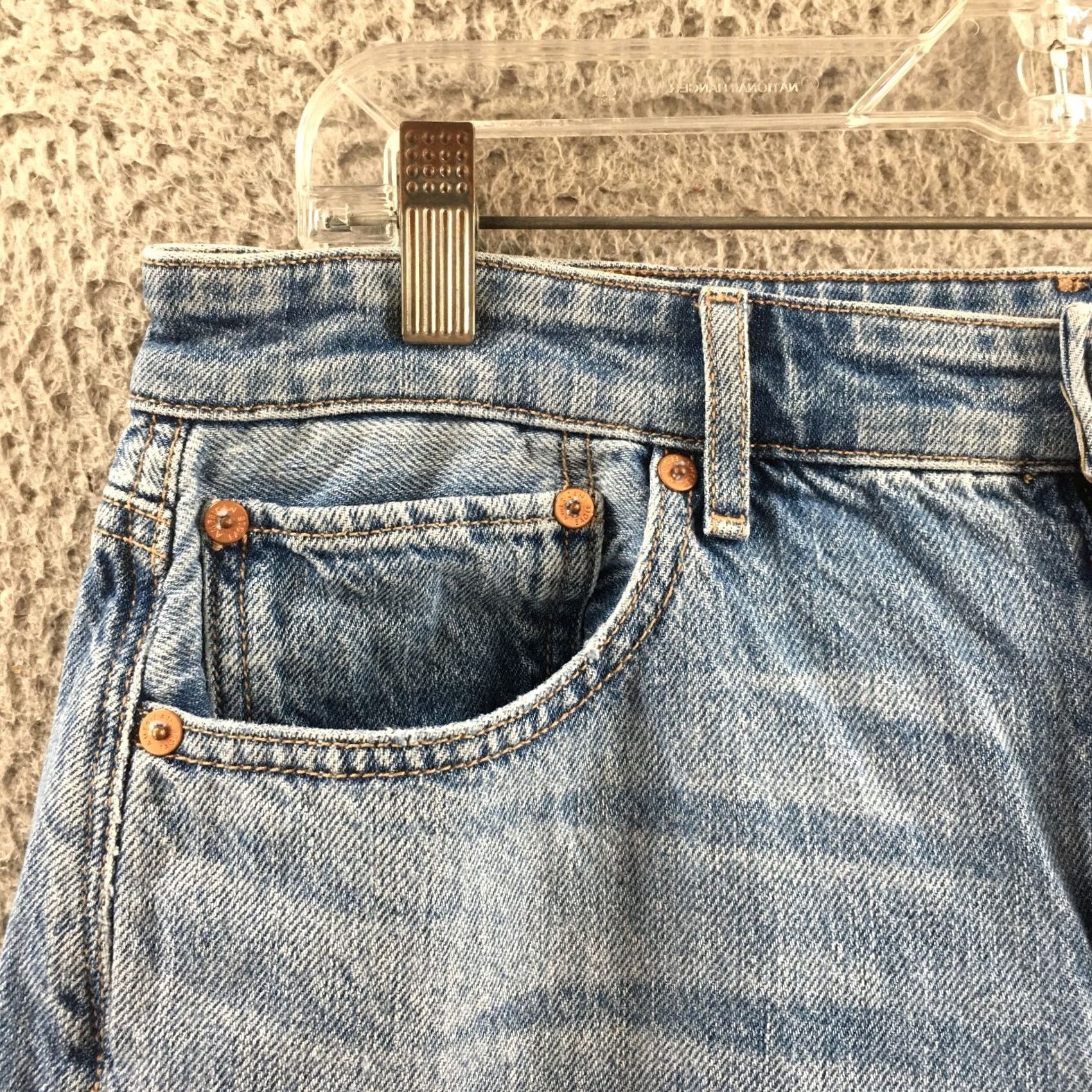American Eagle Outfitters American Eagle Jeans Womens 14 Short Straight Blue Denim Zip Fly Distressed 90s Size 36" / US 14 / IT 50 - 3 Thumbnail