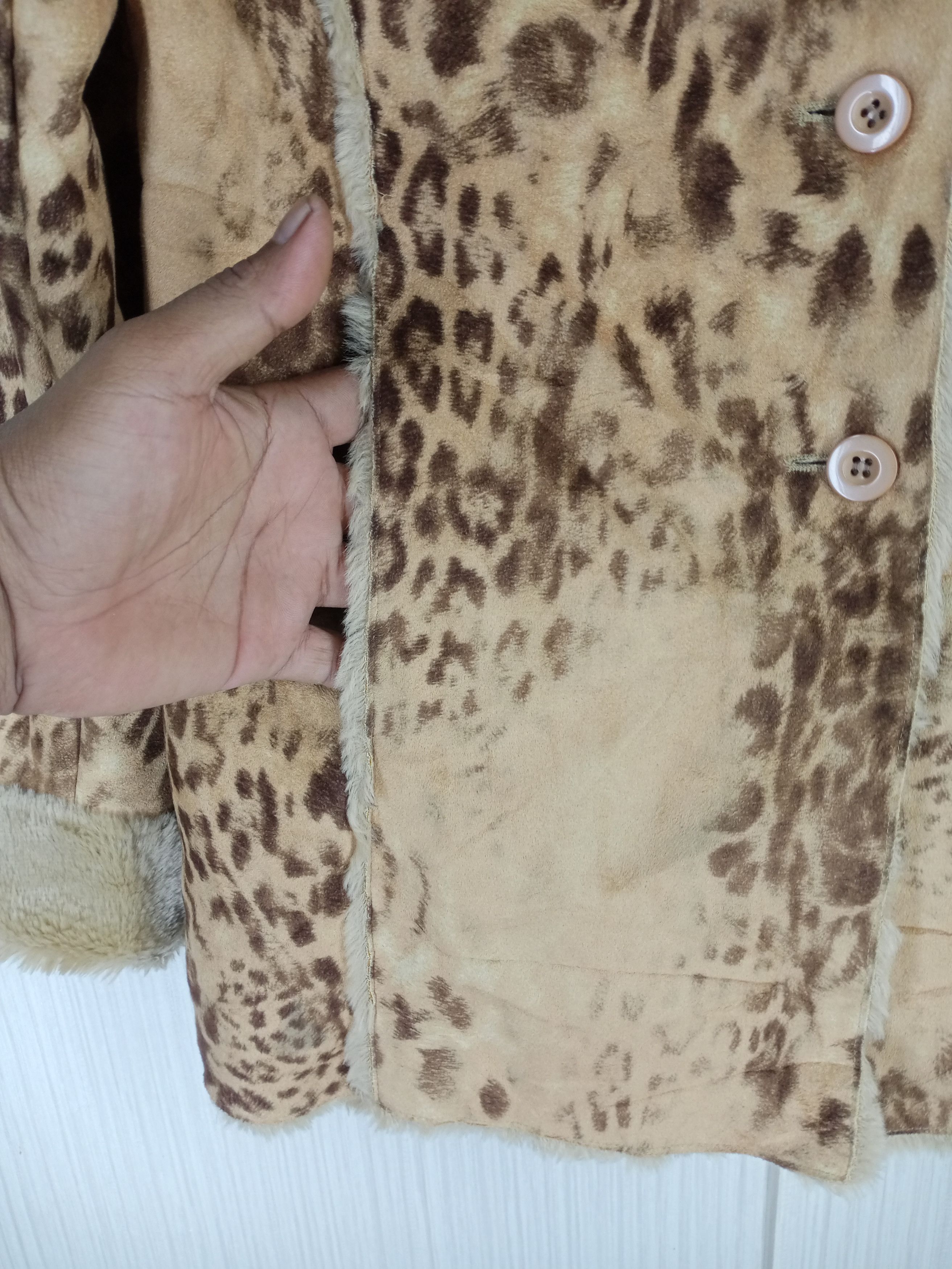 Japanese Brand VINTAGE OTTO SUMISHO LEOPARD FAUX FUR JACKET Size US M / EU 48-50 / 2 - 6 Thumbnail