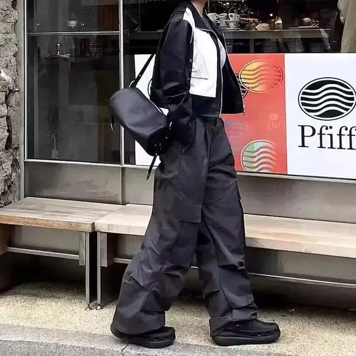Japanese Brand Grey Pleated Wide Leg Baggy Y2K Cargo Pants Size US 32 / EU 48 - 3 Thumbnail