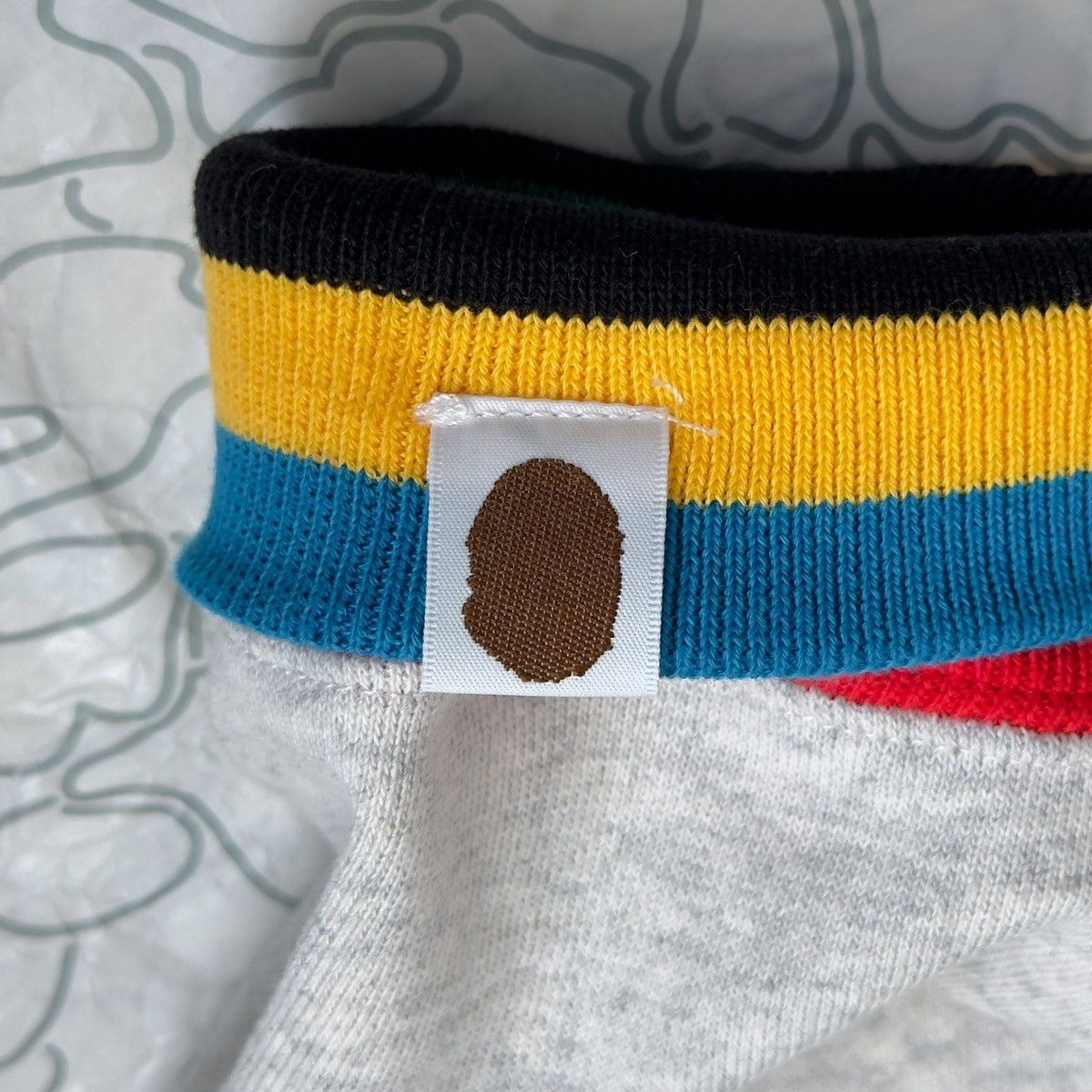 Bape Bape Multi Color Letters College Line Rib Crewneck Grey 2020 Size US S / EU 44-46 / 1 - 10 Thumbnail