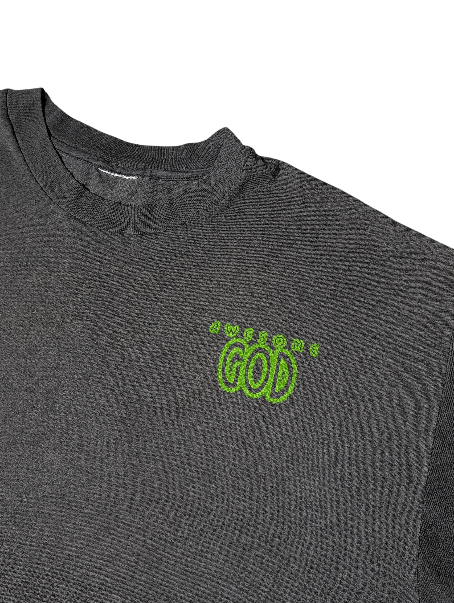Vintage Vintage Awesome God Outer Space Jesus Faded Black T-shirt Size US XL / EU 56 / 4 - 4 Thumbnail