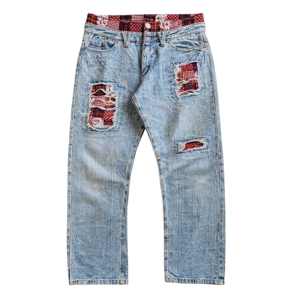 Japanese Brand Double Waist Patchwork Denim Jeans Lookalike Kapital Size US 32 / EU 48 - 1 Thumbnail