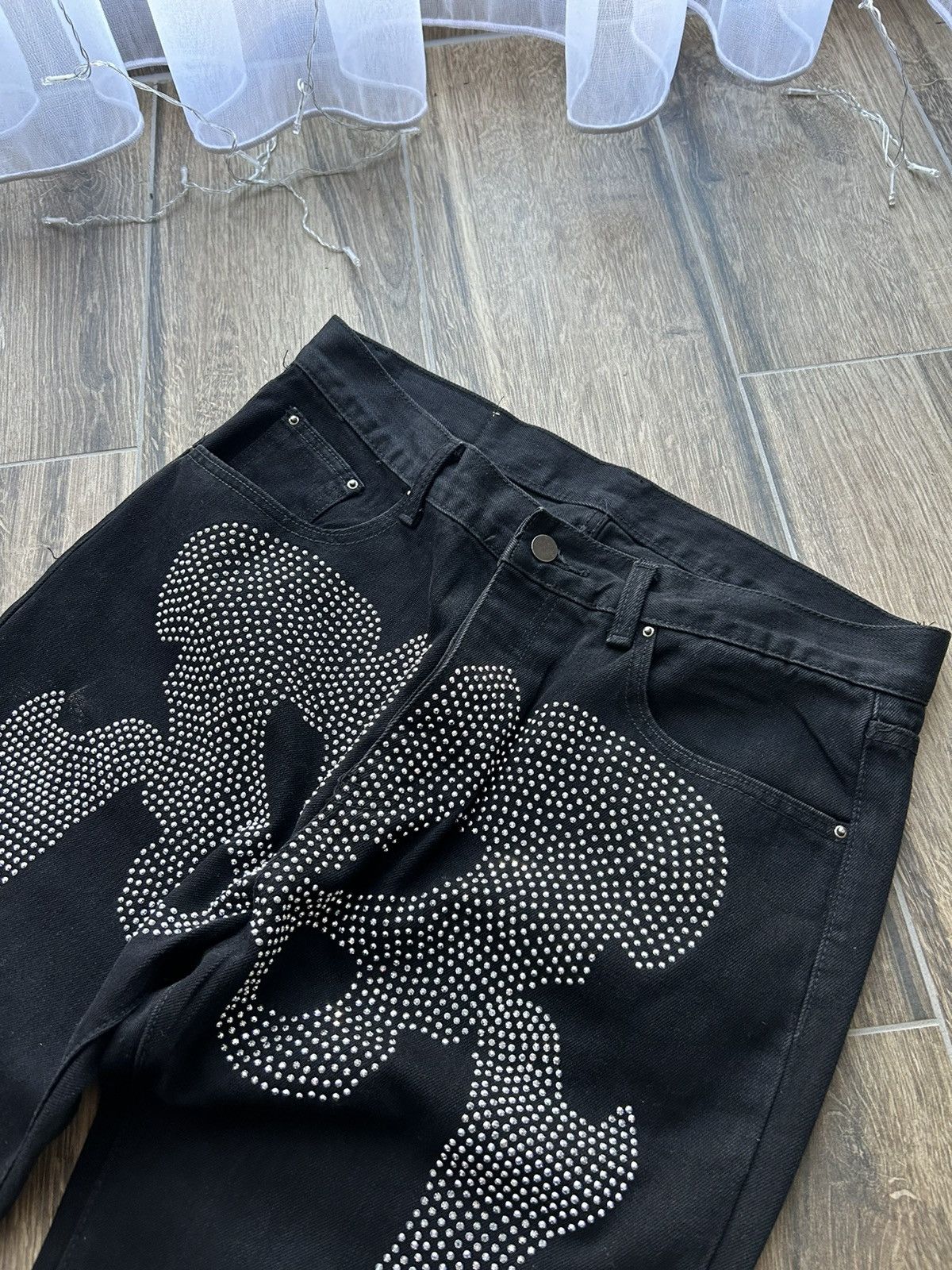 Designer × Ed Hardy Skeleton Full drip Ed hardy style jeans mens y2k Size US 32 / EU 48 - 3 Thumbnail
