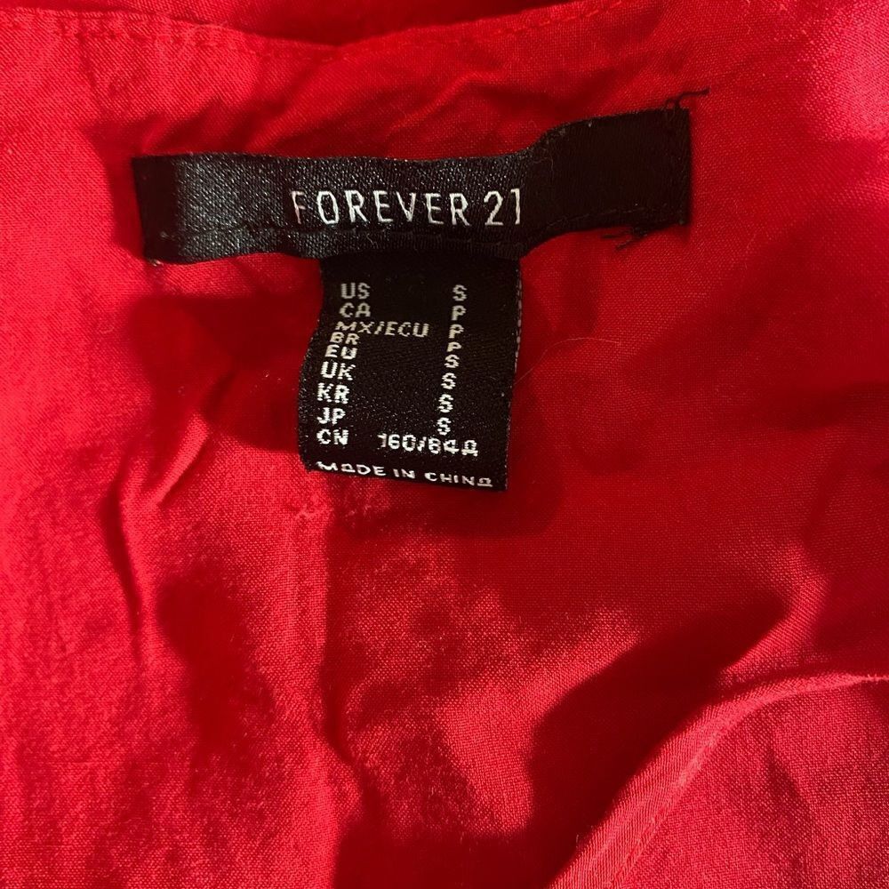 Forever 21 Forever 21 Red Ruffled Crop Top - Size S Size S / US 4 / IT 40 - 4 Thumbnail