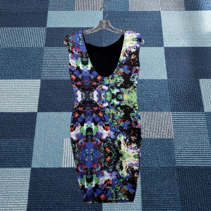 H&M H&M Dress Womens XS Blue Green Bodycon Sleeveless Short Size XS / US 0-2 / IT 36-38 - 1 Thumbnail