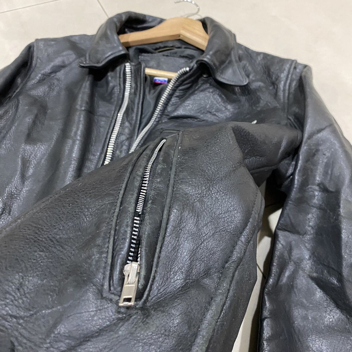 Branded Leather 🔥VINTAGE BRANDED GARMENTS CAFE RACER LEATHER JACKET Size US S / EU 44-46 / 1 - 12 Thumbnail