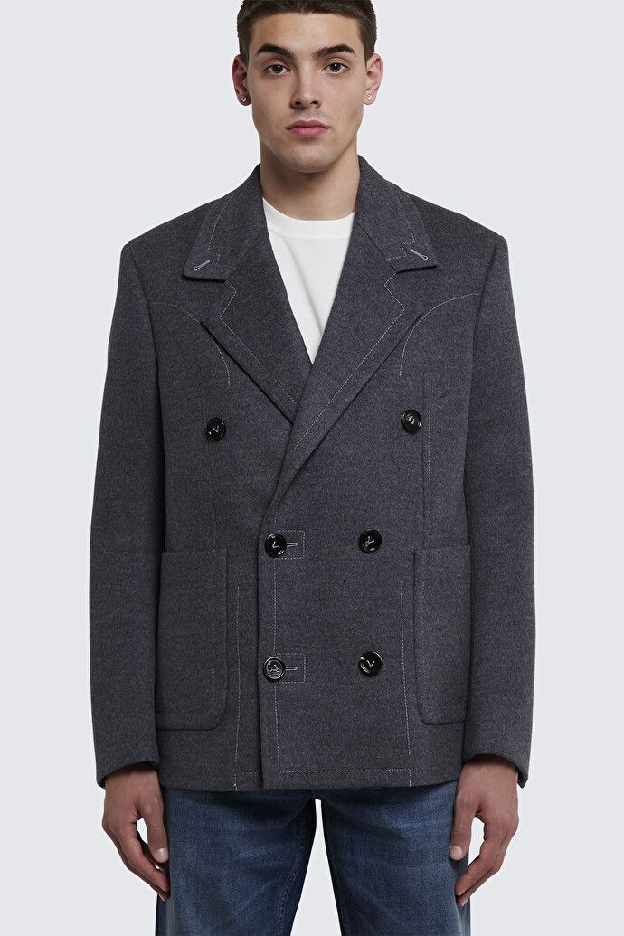 o1loc1c0324 713671 Wool Flannel Jacket in Gray