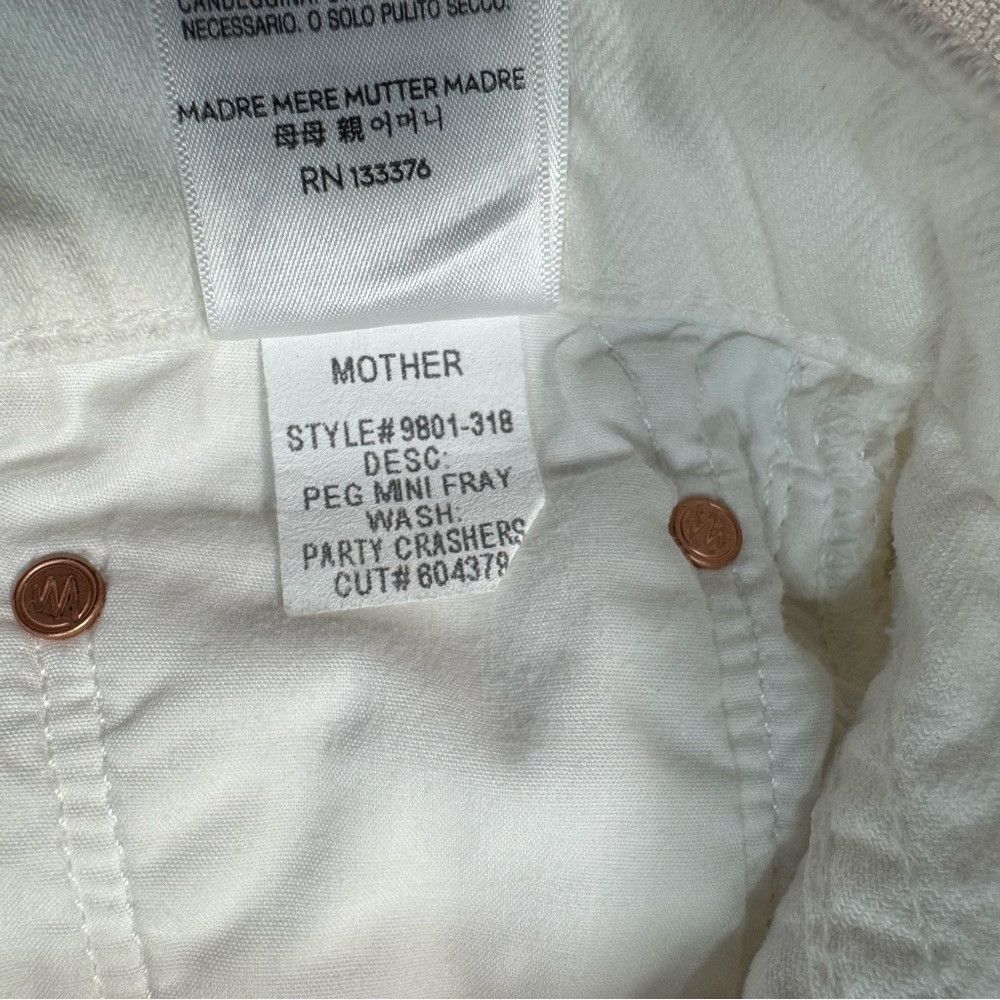 MOTHER Mother Peg Mini Fray White Party Crashers Skirt Size 26 Size 26" / US 2 / IT 38 - 7 Thumbnail
