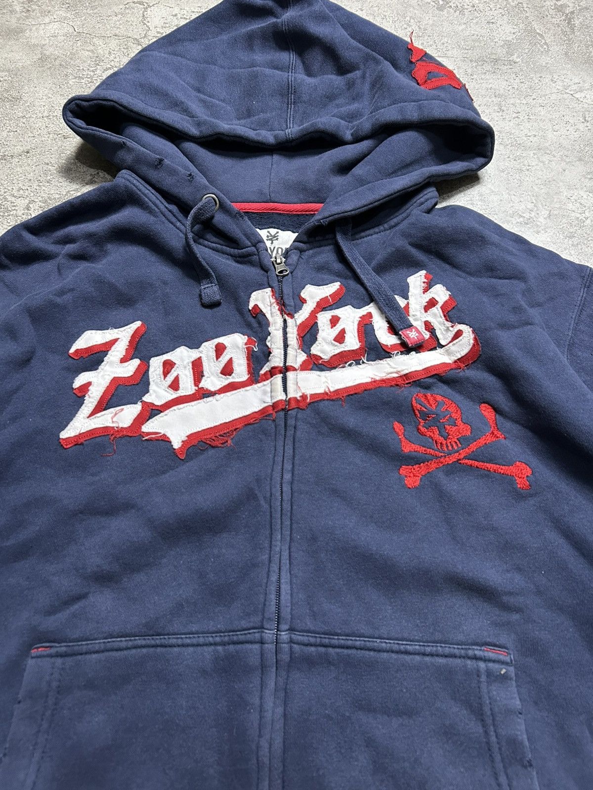 Zoo York 2000s Zoo York Patchwork Big Logo Zip Up Hoodie Size US XL / EU 56 / 4 - 3 Thumbnail