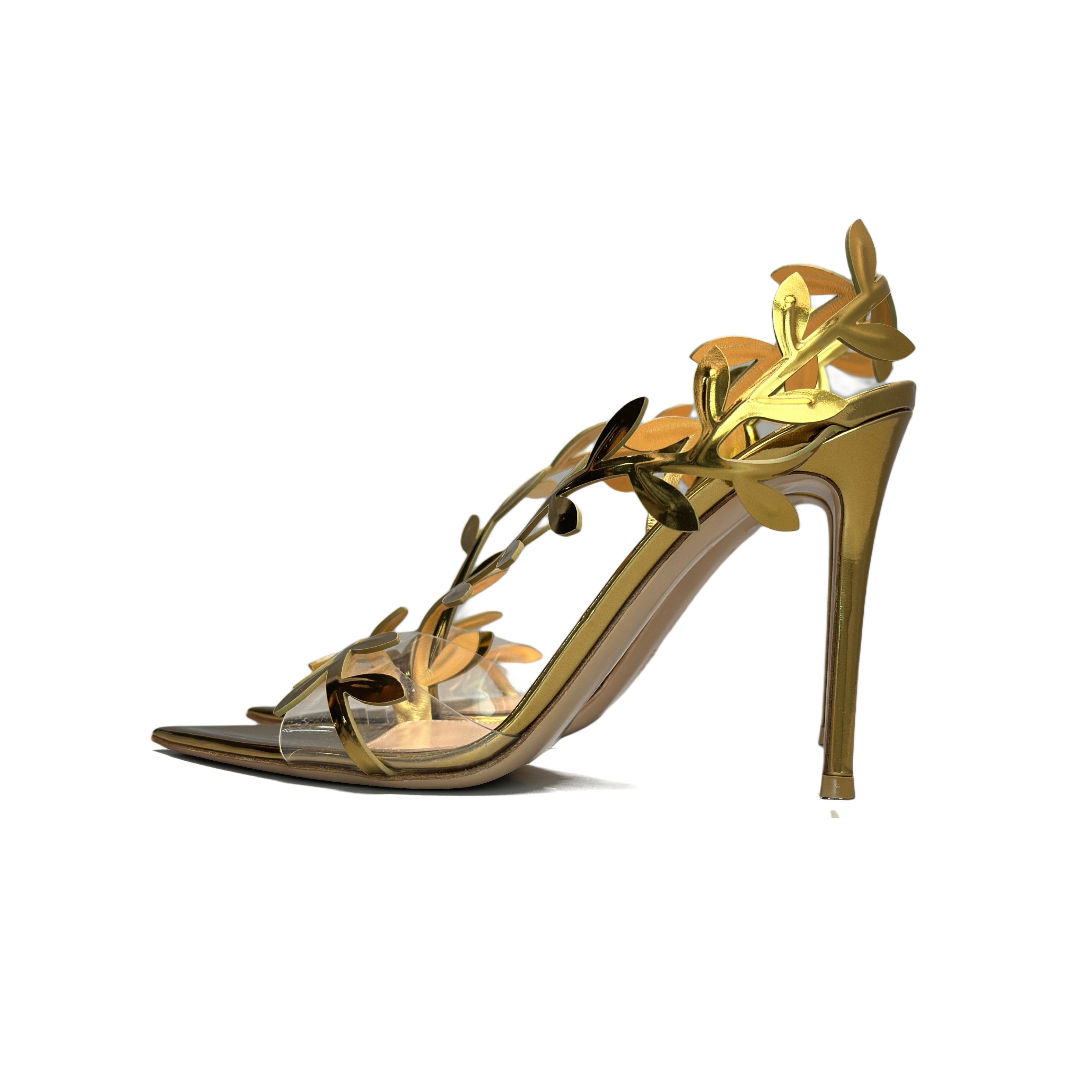 Gianvito Rossi Gianvito Rossi Gold Leaf Heels Size 37.5 Size US 7.5 / IT 37.5 - 1 Thumbnail