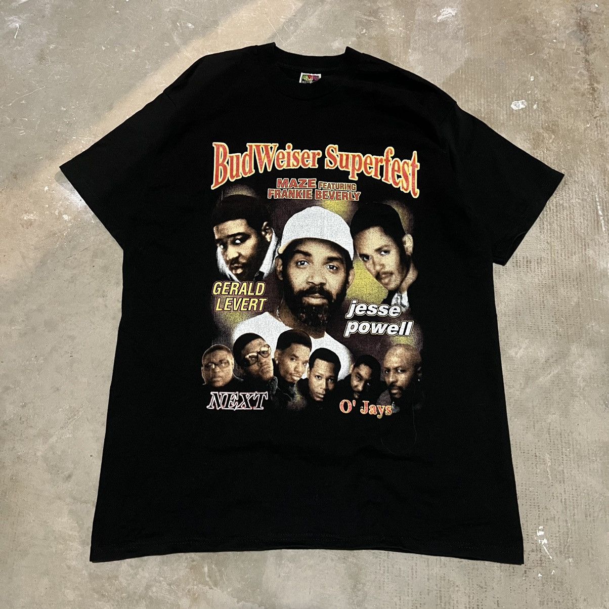 image of Rap Tees x Vintage Grail 1999 Budweiser Super Fest Rap T-Shirt in Black, Men's (Size XL)