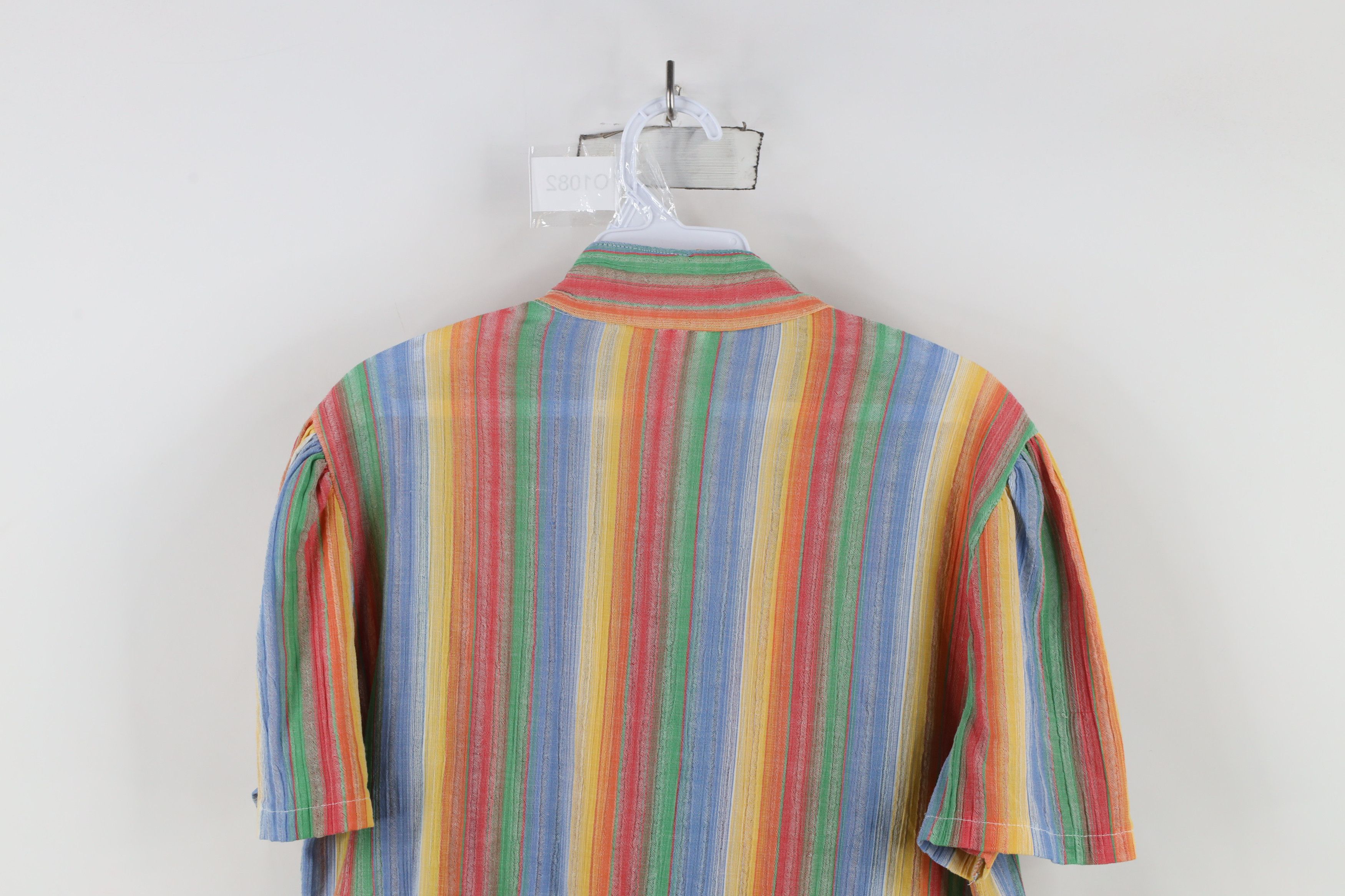 Vintage Vintage 70s Streetwear Knit Short Sleeve Button Shirt Size L / US 10 / IT 46 - 9 Thumbnail