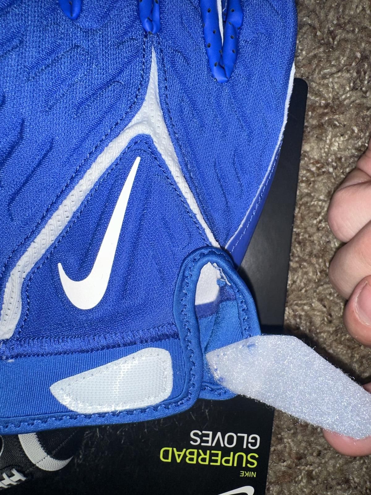 Nike Nike Superbad 6.0 Football Royal Gloves Size ONE SIZE - 3 Thumbnail