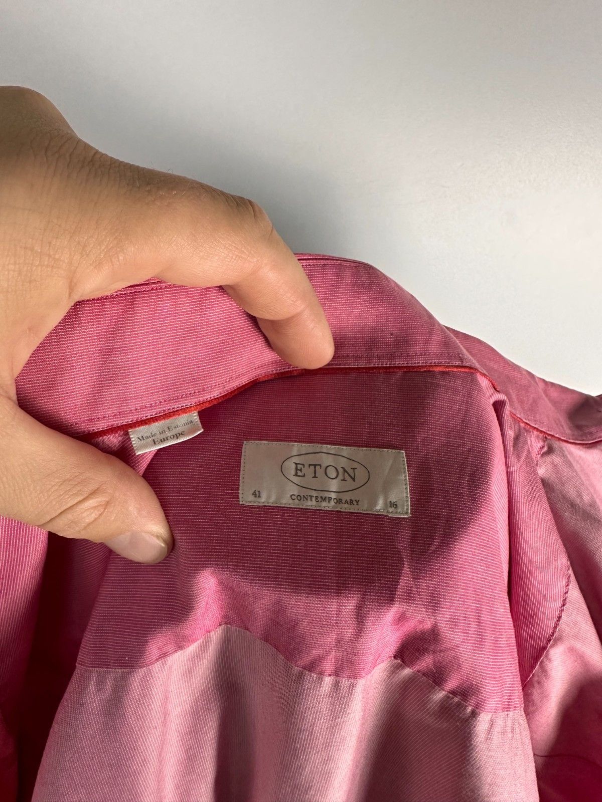 Eton Eton Contemporary Dress Shirt 16 -41 Pink Cotton Long Sleeve Size US L / EU 52-54 / 3 - 7 Thumbnail