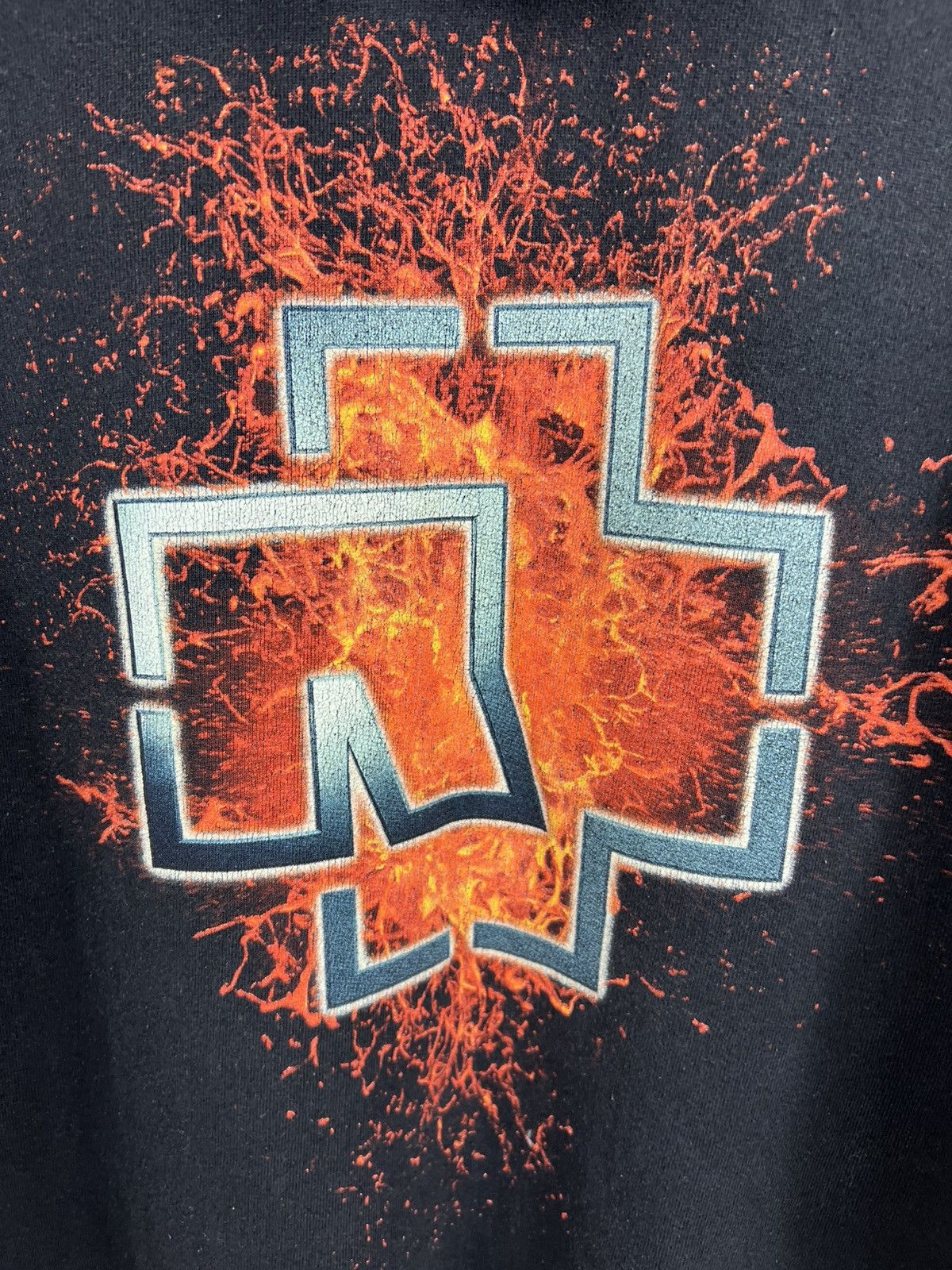 Balenciaga Vintage 90s Rammstein fire splash hoodie central logo retro Size US XXL / EU 58 / 5 - 18 Thumbnail