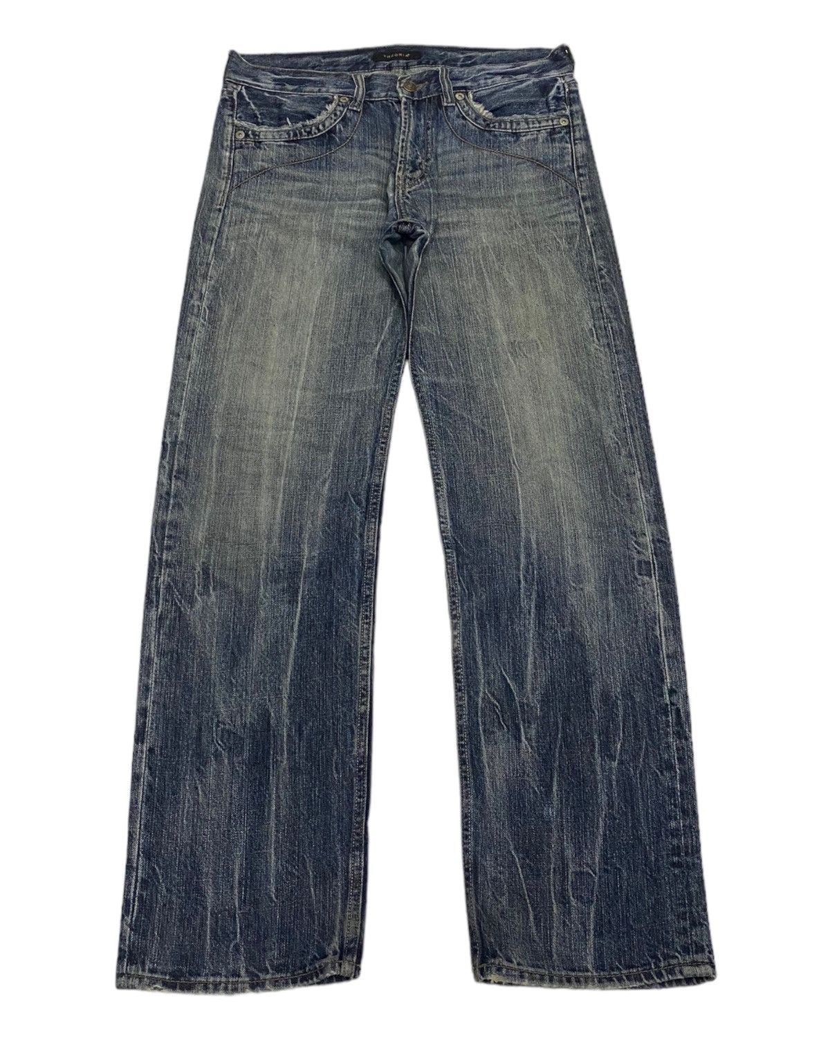 VINTAGE THEORIA JAPAN PUNK DISTRESSED DENIM JEANS METAL STUD