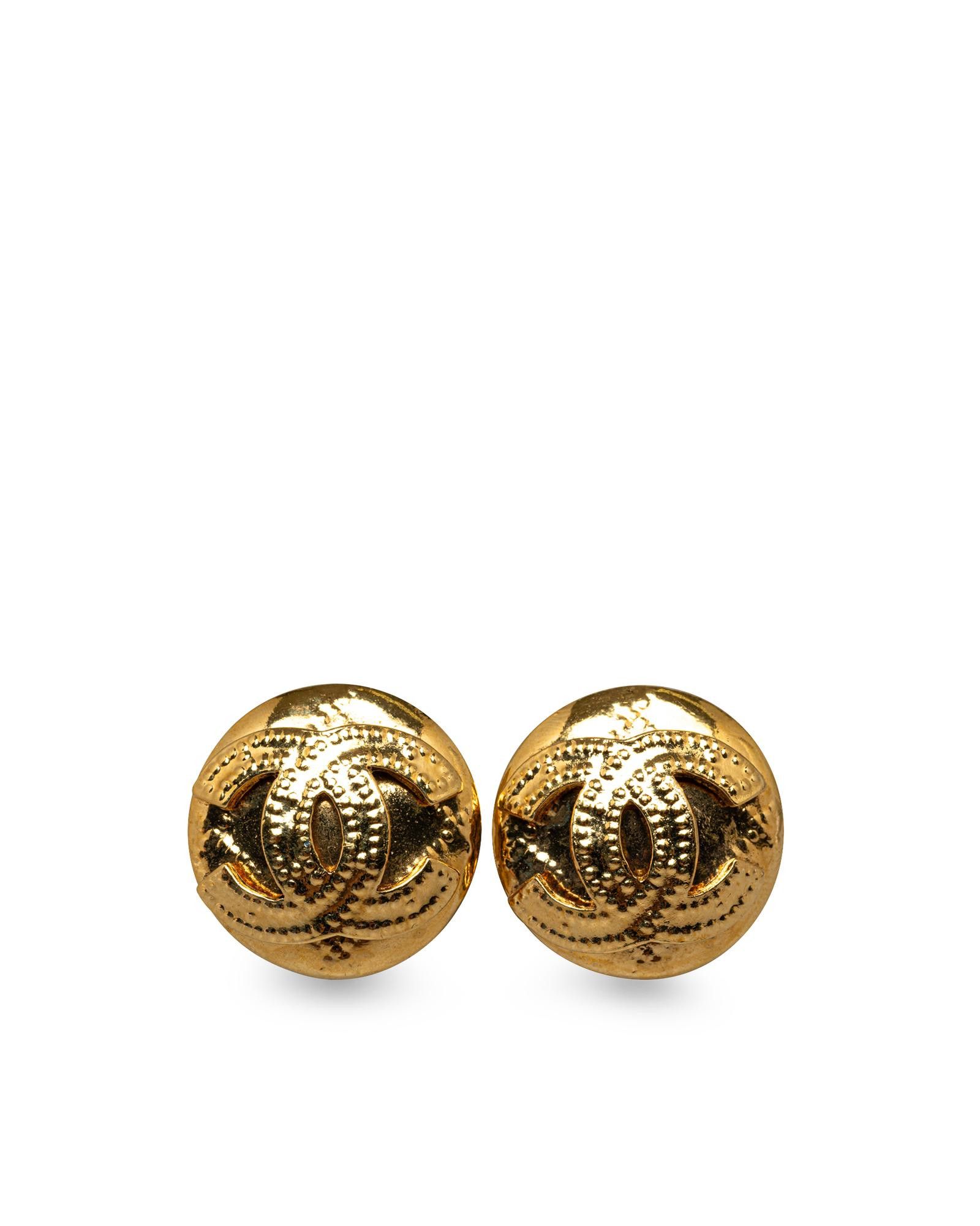 image of Chanel Gold-Plated Clip On Earrings, Women's