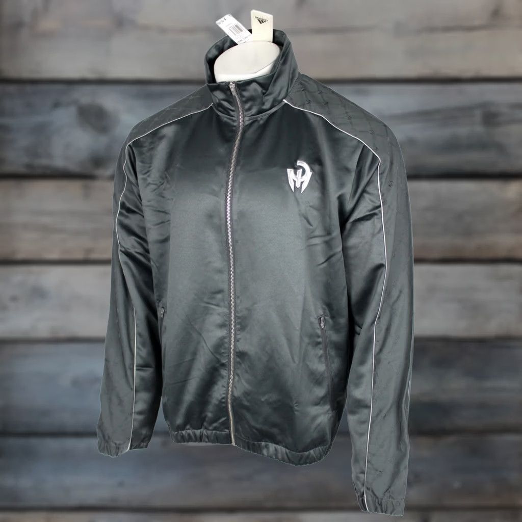 Adidas Adidas Men's Mahomes Satin Track Jacket L Large Team Dark Gray JN5733 Size US L / EU 52-54 / 3 - 1 Thumbnail
