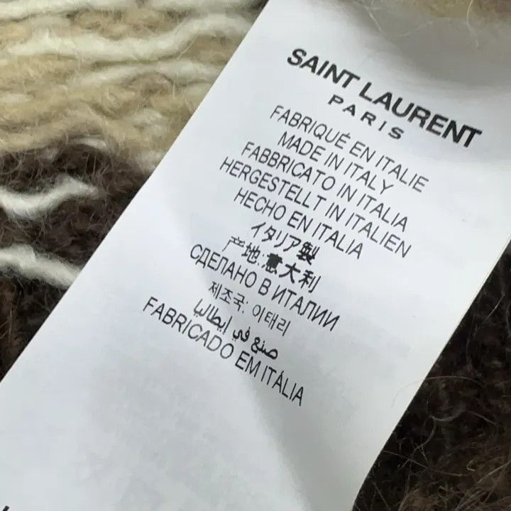 Saint Laurent Paris Saint Laurent Beige Striped Knit Sweater-2507 Size US L / EU 52-54 / 3 - 5 Thumbnail