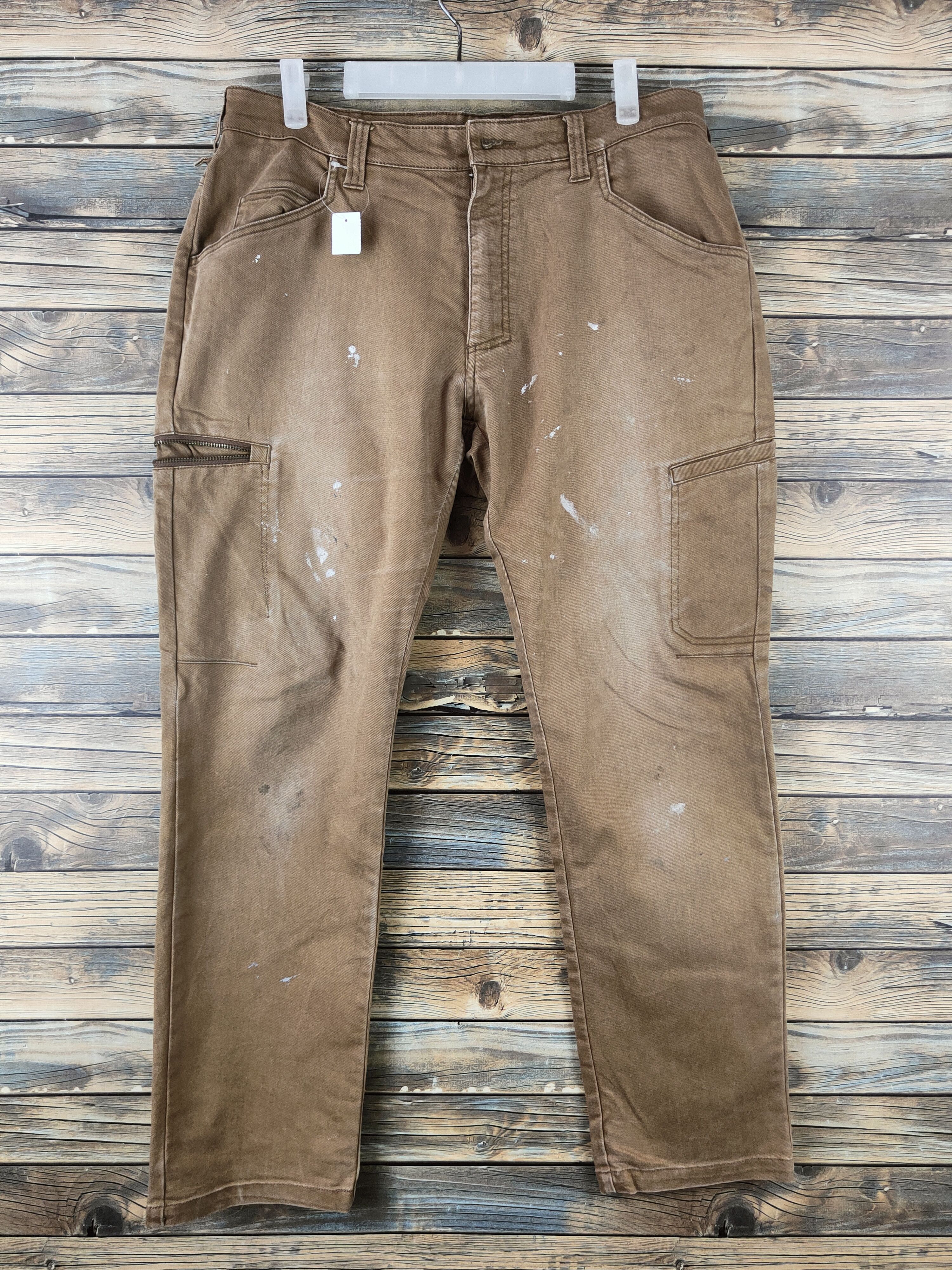 Japanese Brand DL Fine Assist Brown Multipocket Cargo Pants #46-322 Size US 34 / EU 50 - 1 Thumbnail