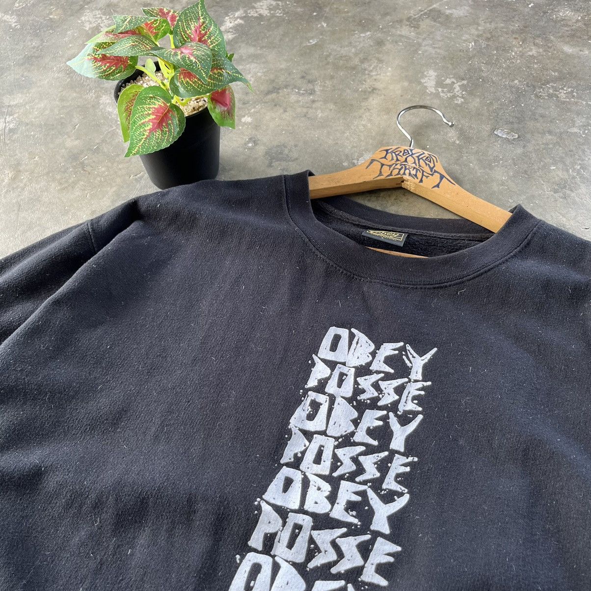 Obey × Vintage ⚡️STEALS⚡️Obey T Logo Sweetshirts Size US L / EU 52-54 / 3 - 7 Thumbnail