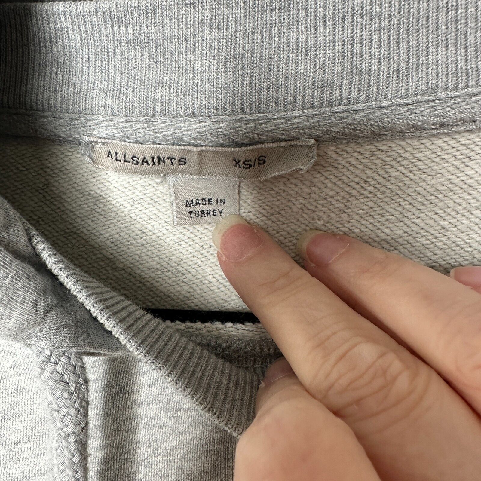 Allsaints All Saints Etienne Gray Pullover Hoodie Sweater Pouch SM Size S / US 4 / IT 40 - 5 Thumbnail