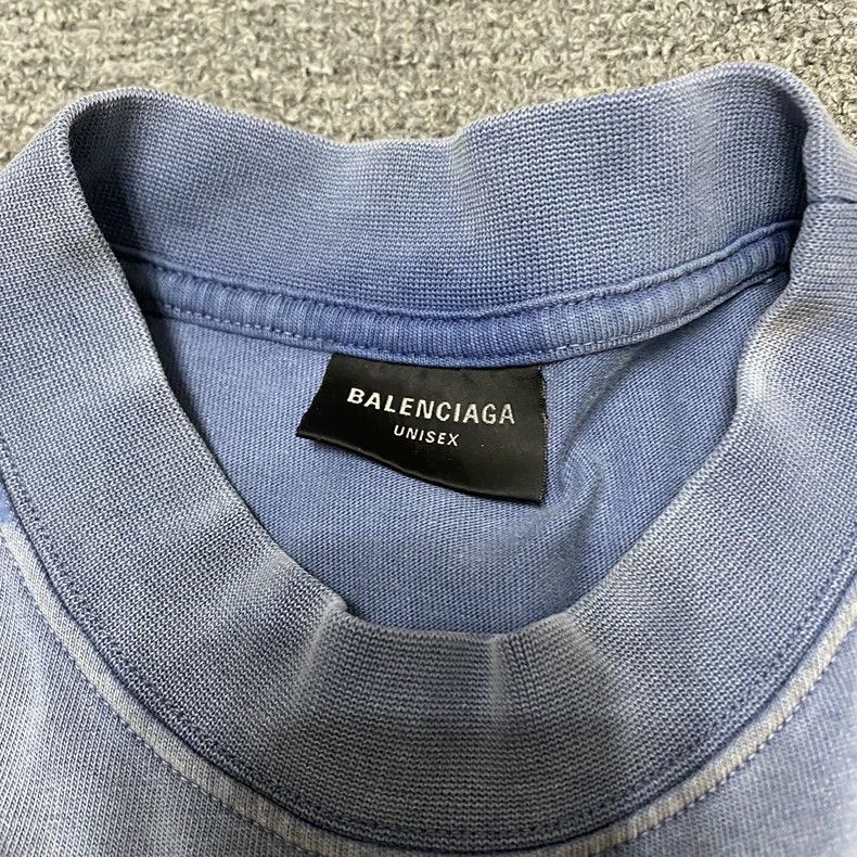 Balenciaga Balenciaga Blue Gradient Washed Short Sleeve Size US XS / EU 42 / 0 - 5 Thumbnail