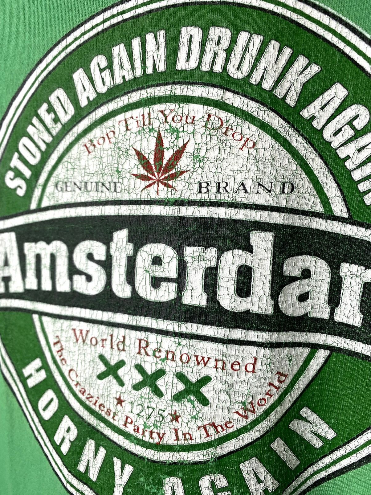 Band Tees Vintage 00s Marijuana Weed T Shirt Smoking Amsterdam Size US M / EU 48-50 / 2 - 3 Thumbnail