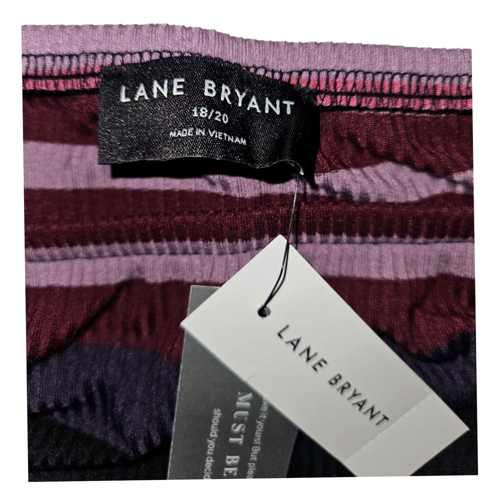 Vintage Lane Bryant Midi Dress NWT Women's 18/20 Striped Bodycon Stretch Scoop Neck Dress Size XXL / US 16-18 / IT 52-54 - 2 Thumbnail
