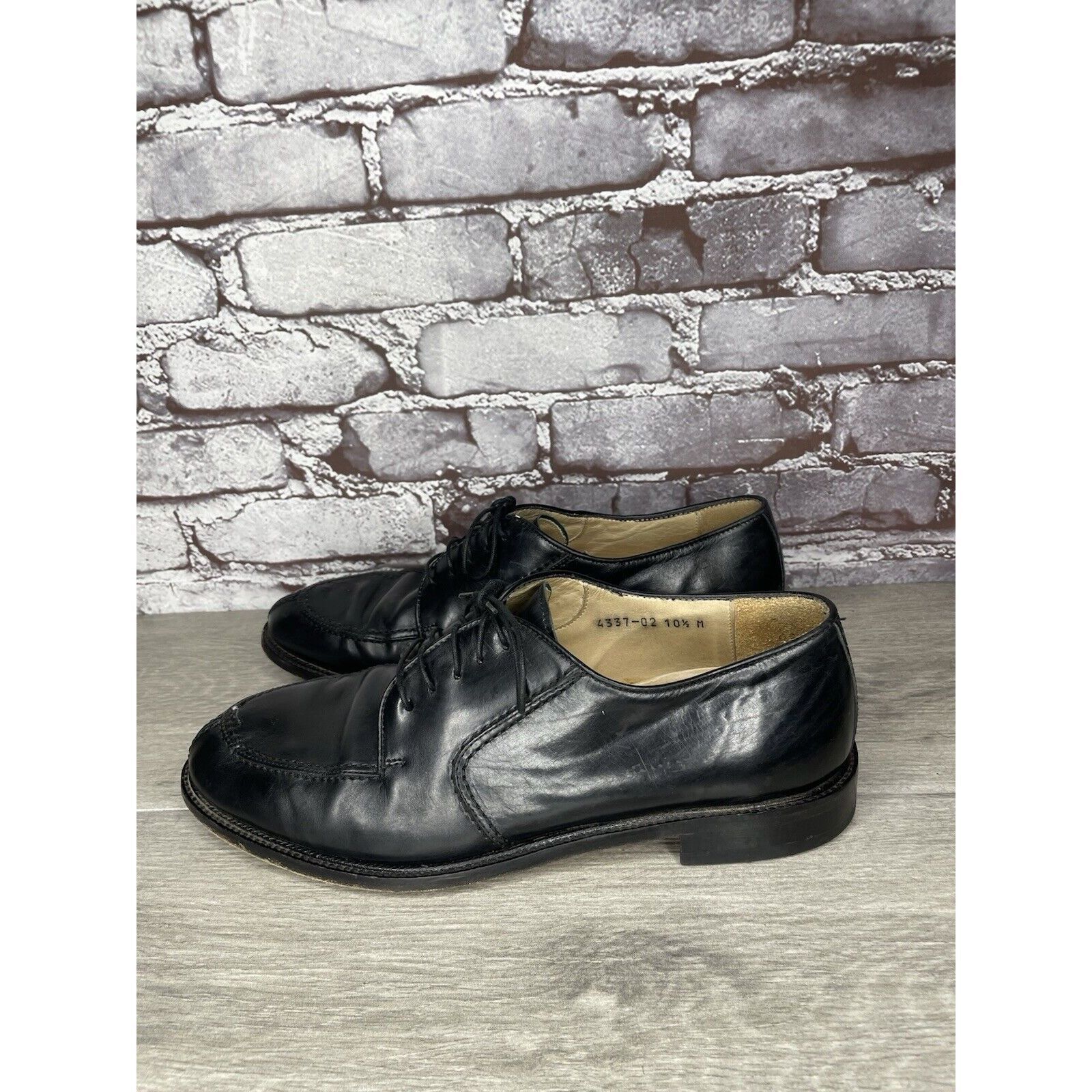 Pronto Uomo PRONTO UOMO Black Leather Split Toe Oxfords Lace Up Shoes Me Size US 10.5 / EU 43-44 - 13 Thumbnail