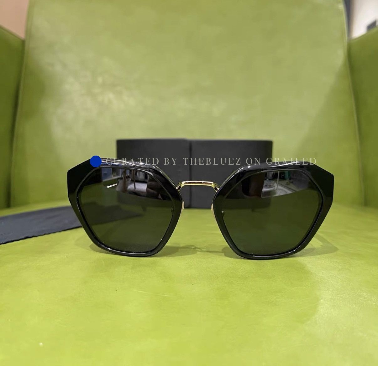 Prada Unique Irregular Black Sunglasses Size ONE SIZE - 1 Thumbnail