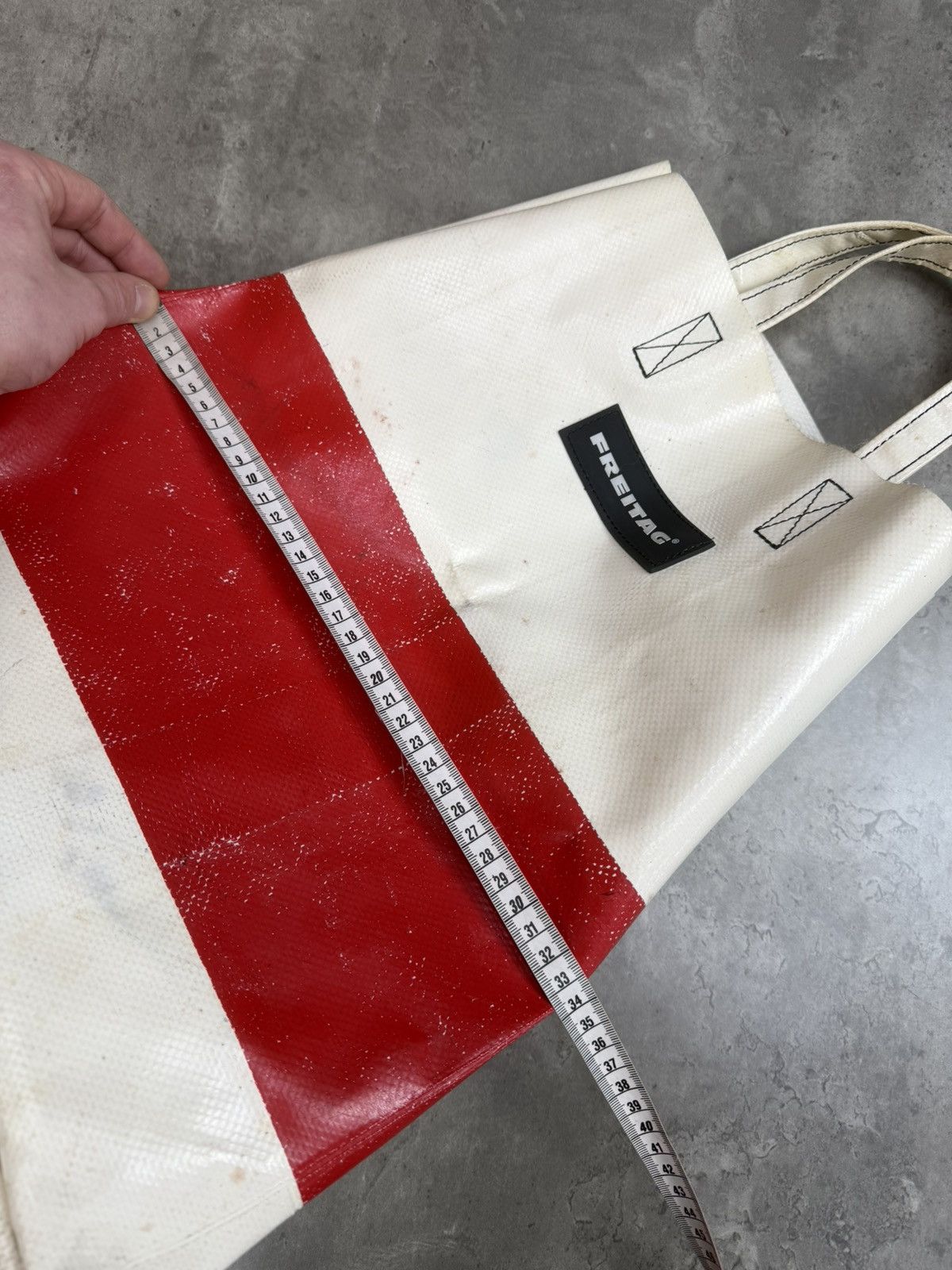 Freitag FREITAG Recycled Shopper White Red Bag Unisex Size ONE SIZE - 16 Thumbnail