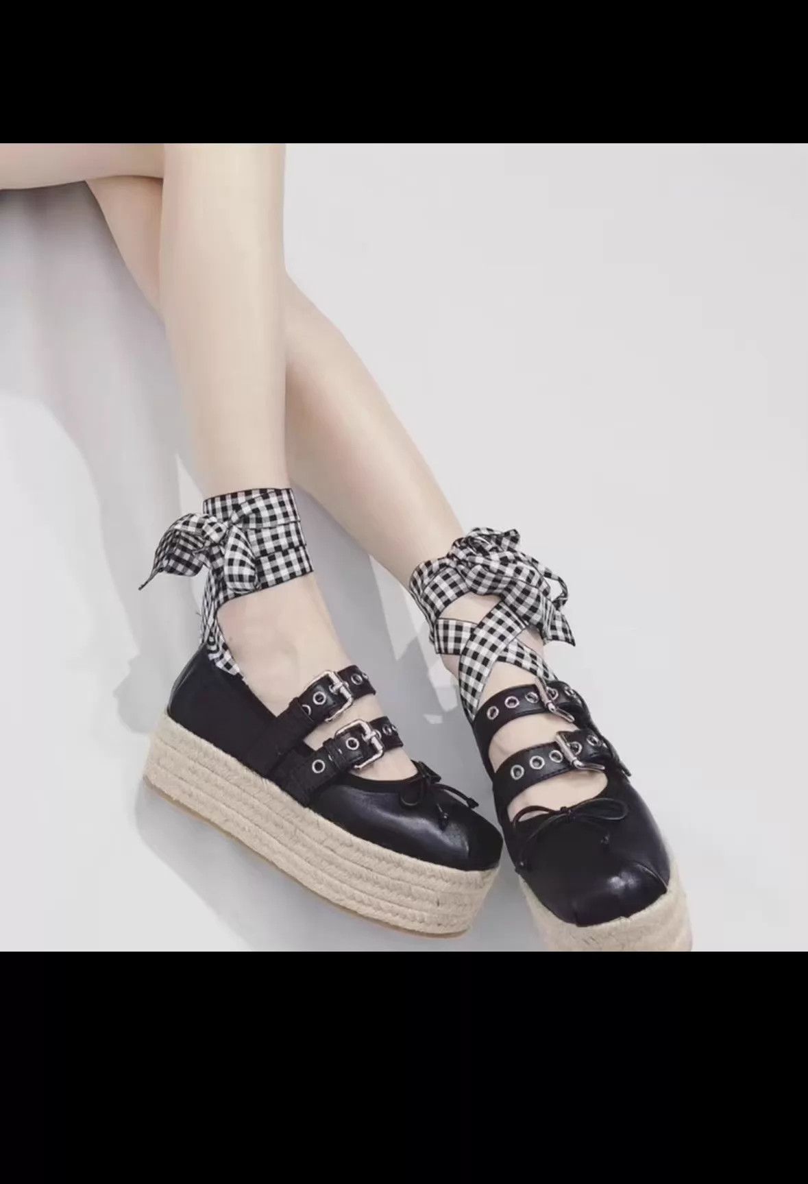 Miu Miu Miu Miu Black Leather Ballet Strap Platform Shoes 39 Size US 8.5 / IT 38.5 - 5 Thumbnail