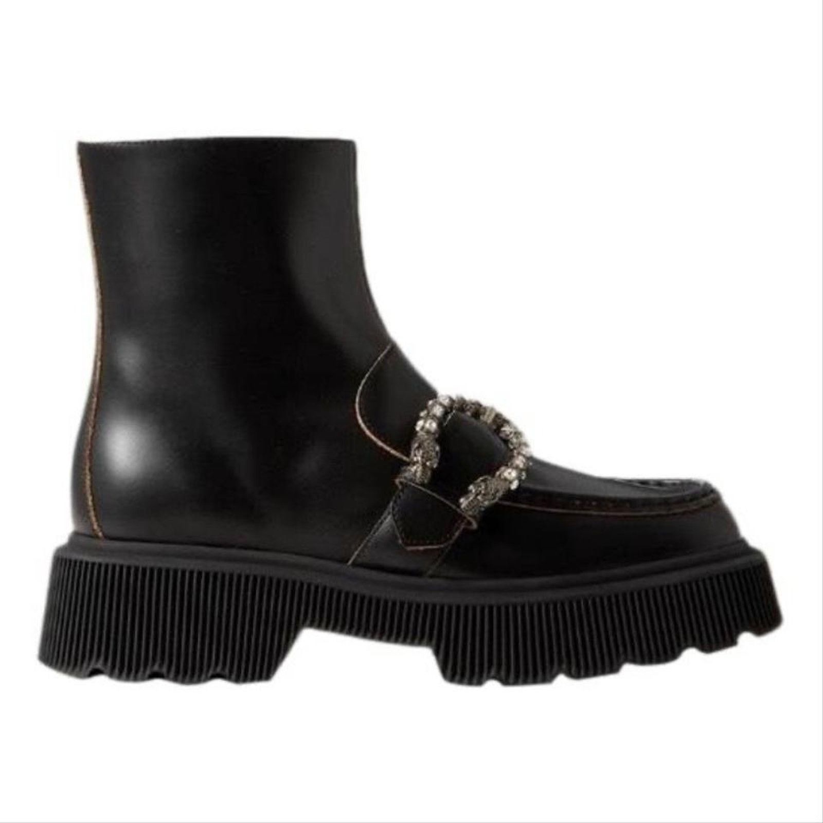 Gucci Dionysus hunder buckle embellished leather lug boots 40 Size US 10 / IT 40 - 1 Thumbnail