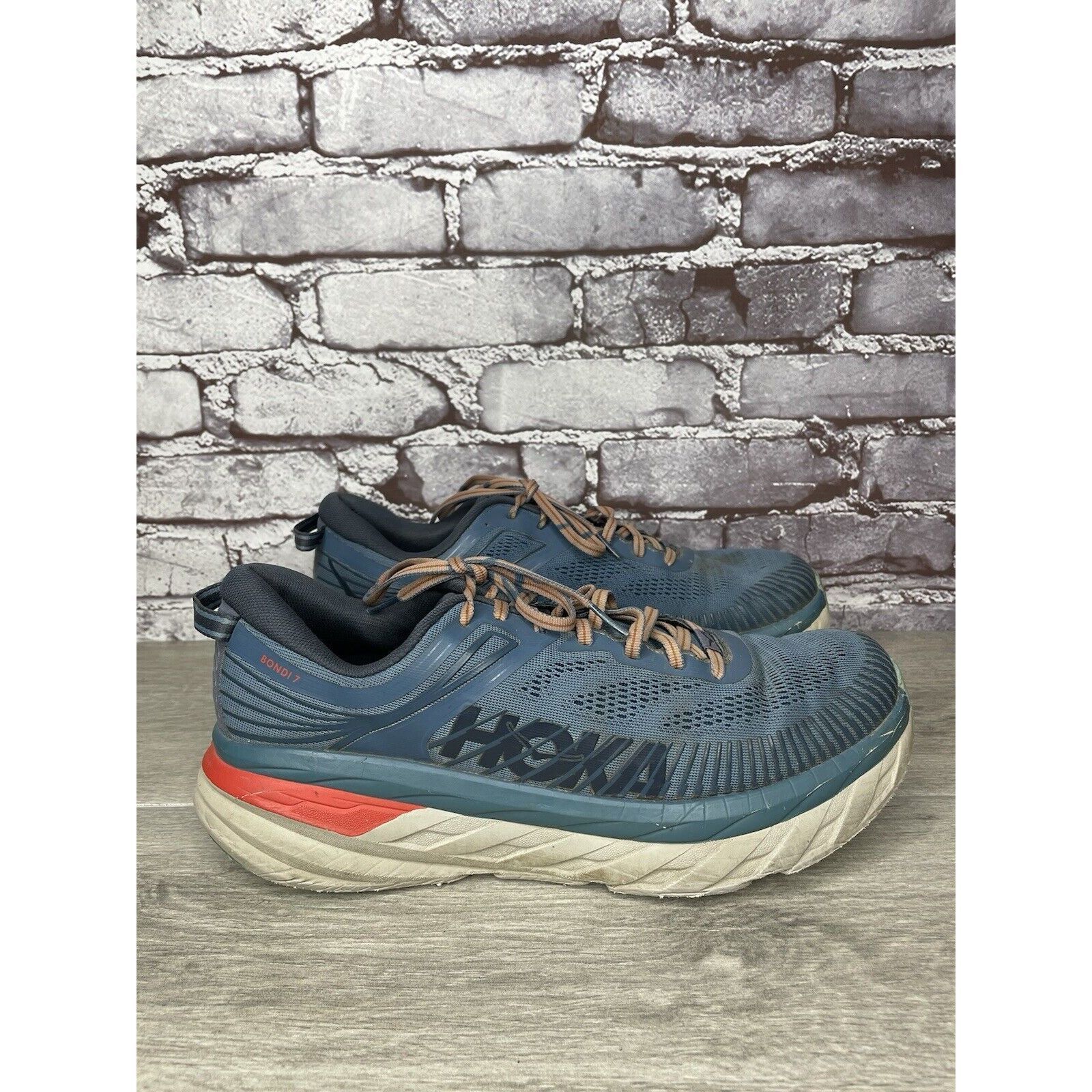 Hoka Hoka One One Bondi 7 110518 RTOS Blue Synthetic Running Shoe Size US 10.5 / EU 43-44 - 11 Thumbnail