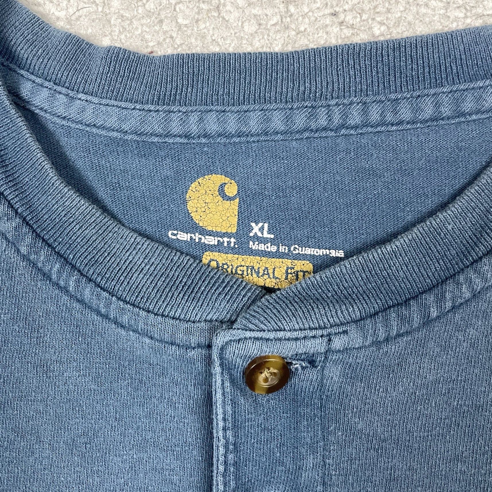 Carhartt VINTAGE Carhartt T-shirt Adult XL Gray Faded Pocket Work Wear Shirt XL Blue 90s Thrashed Logo Pockets Mens Size US XL / EU 56 / 4 - 3 Thumbnail
