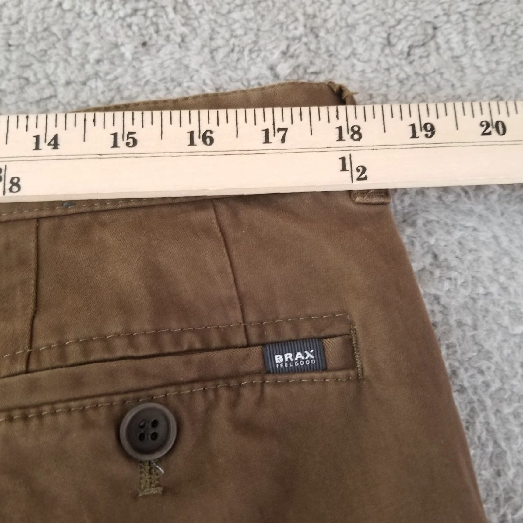 BRAX Brax Pants Mens 36x33 Chino Flat Front Brown Cotton Stretch Regular 39? Sorry Size US 36 / EU 52 - 7 Thumbnail