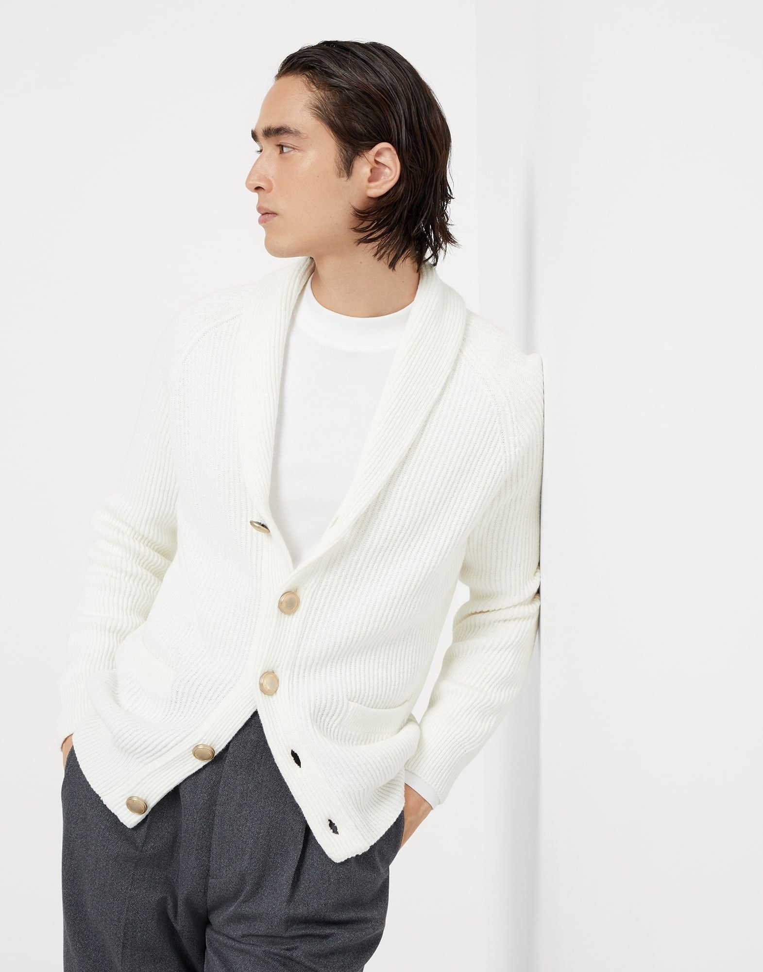 Brunello Cucinelli o1la1rc1a0925 Cardigan in White Size US S / EU 44-46 / 1 - 4 Thumbnail