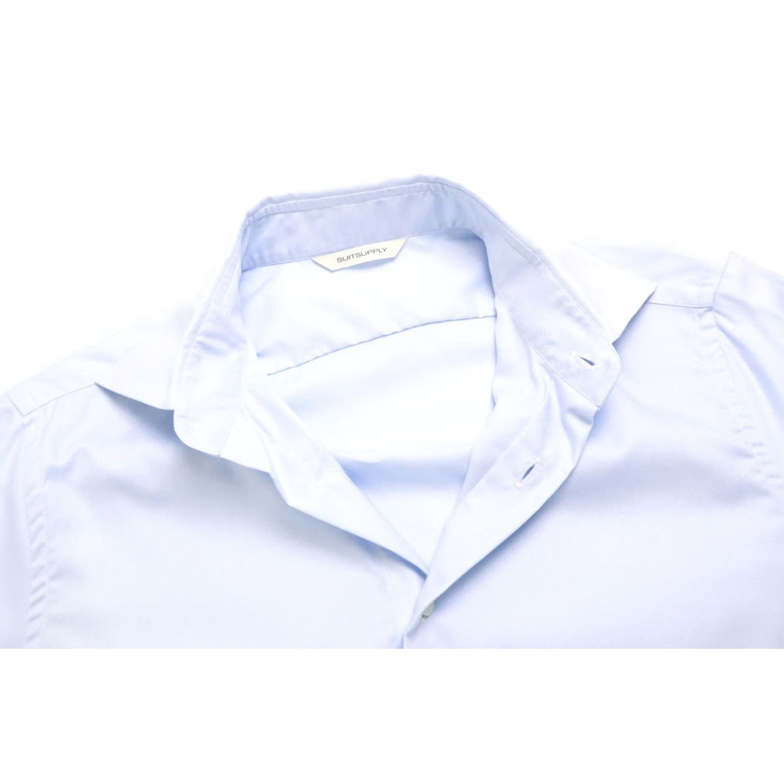 Suitsupply Suitsupply Extra Slim Fit Formal Shirt Men's LARGE Blue Spread Collar Button Up Size 42R - 4 Thumbnail